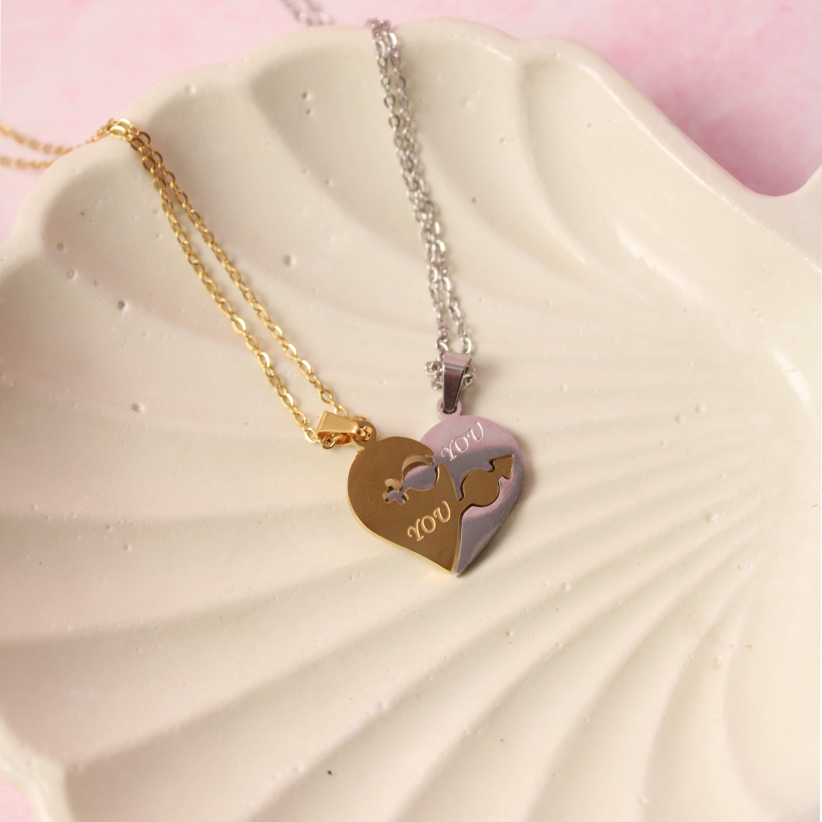 Salty You Complete Me Necklace for Couples