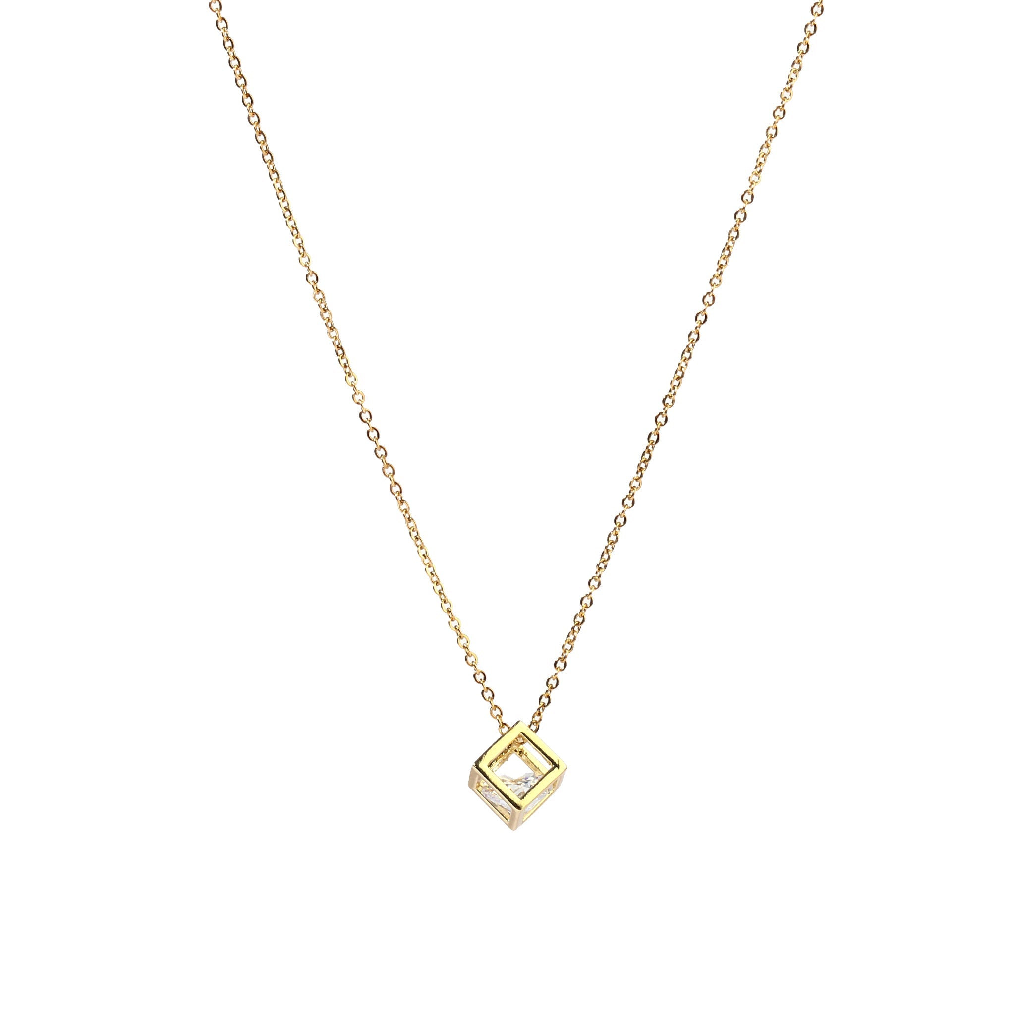 Salty Square Solid Gold Necklace