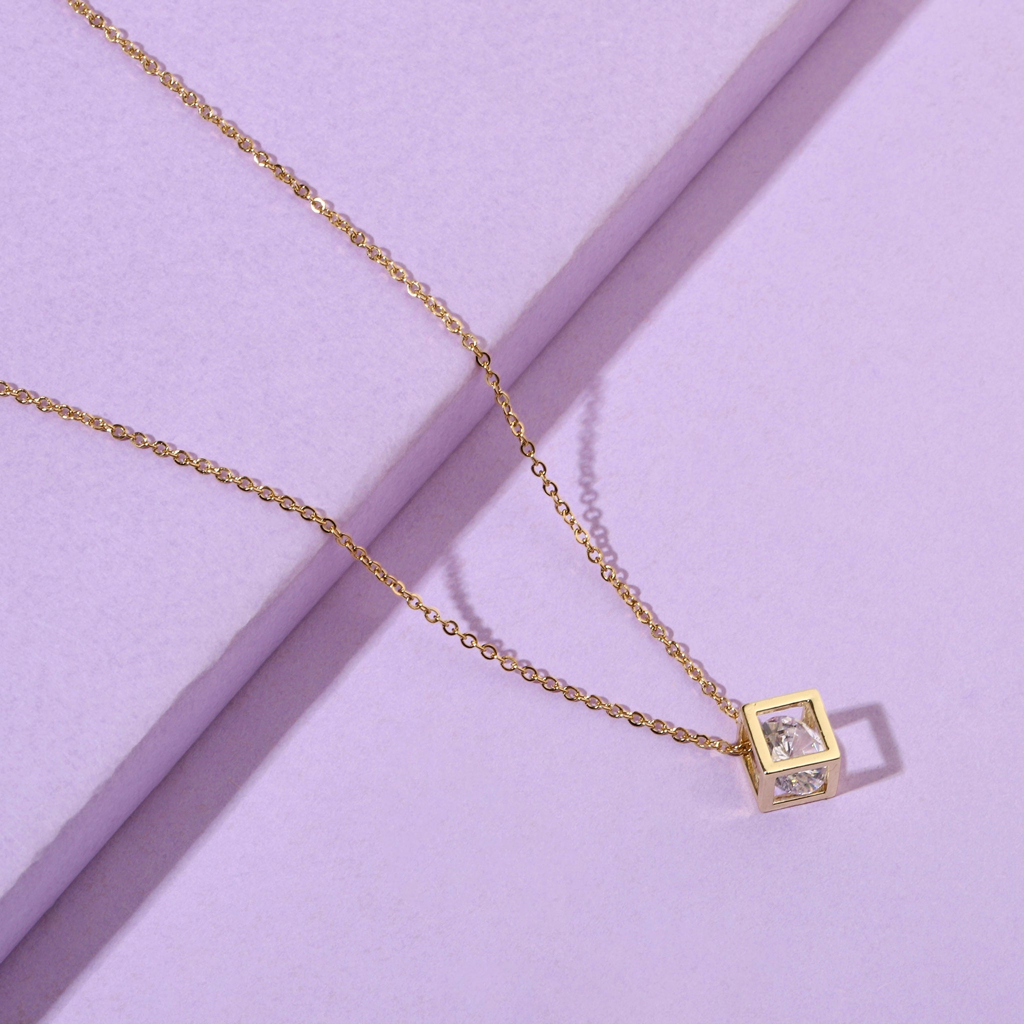Salty Square Solid Gold Necklace