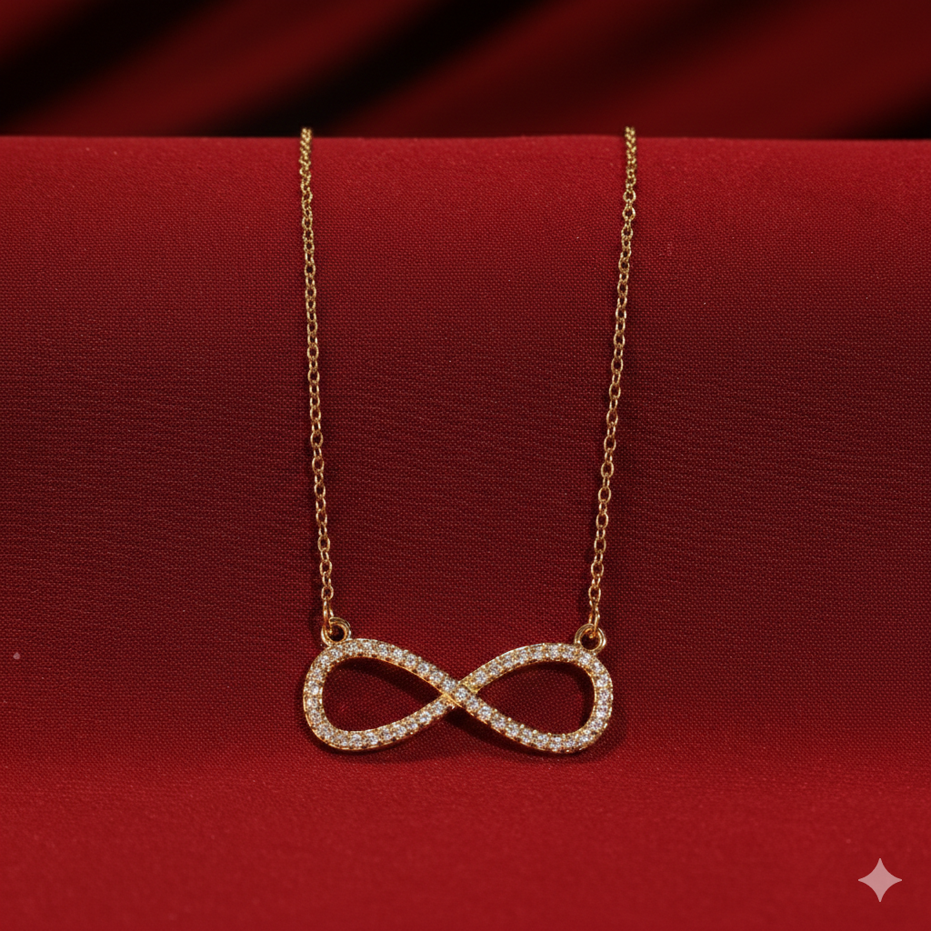 Salty Infinity Love Golden Crystal Necklace