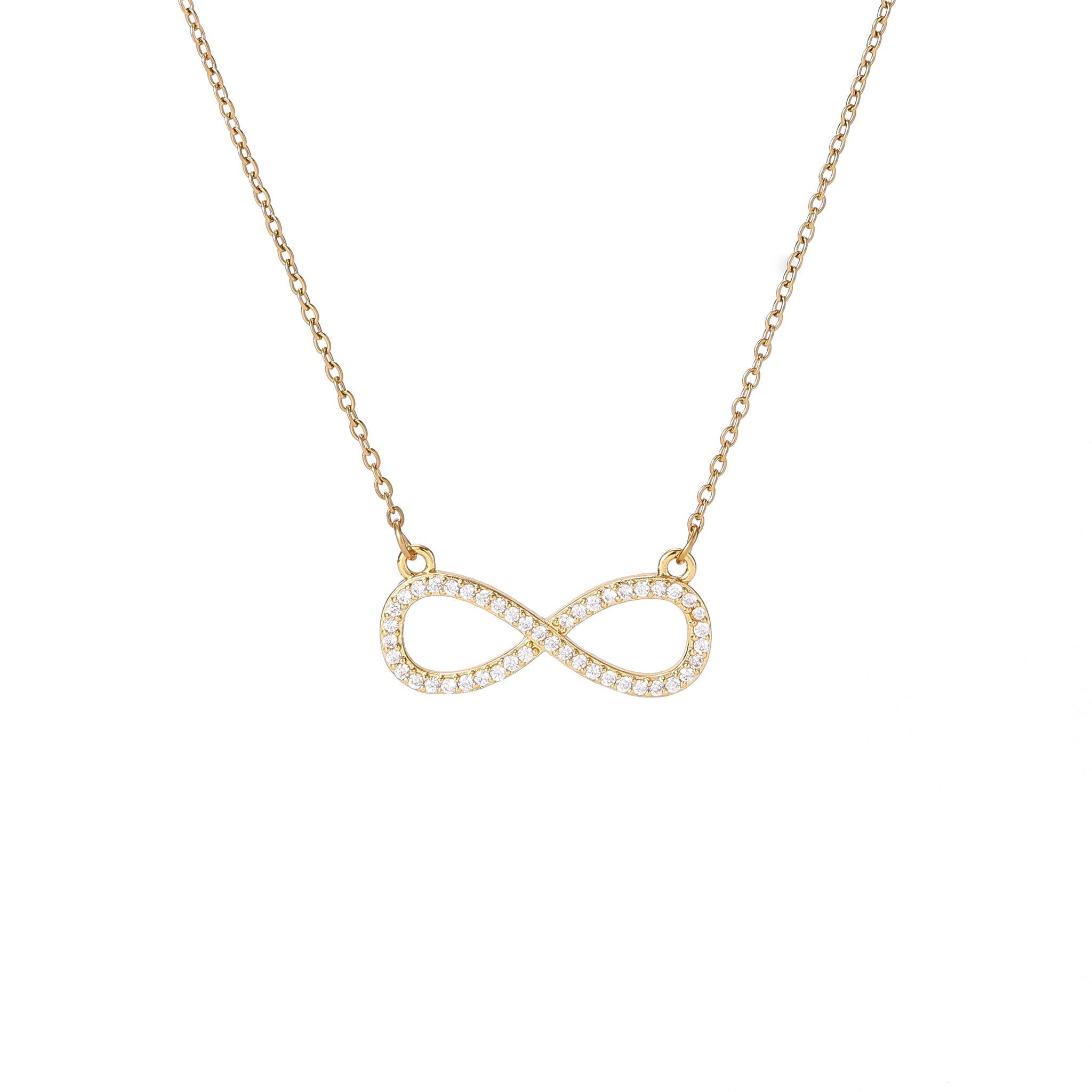 Salty Infinity Love Golden Crystal Necklace