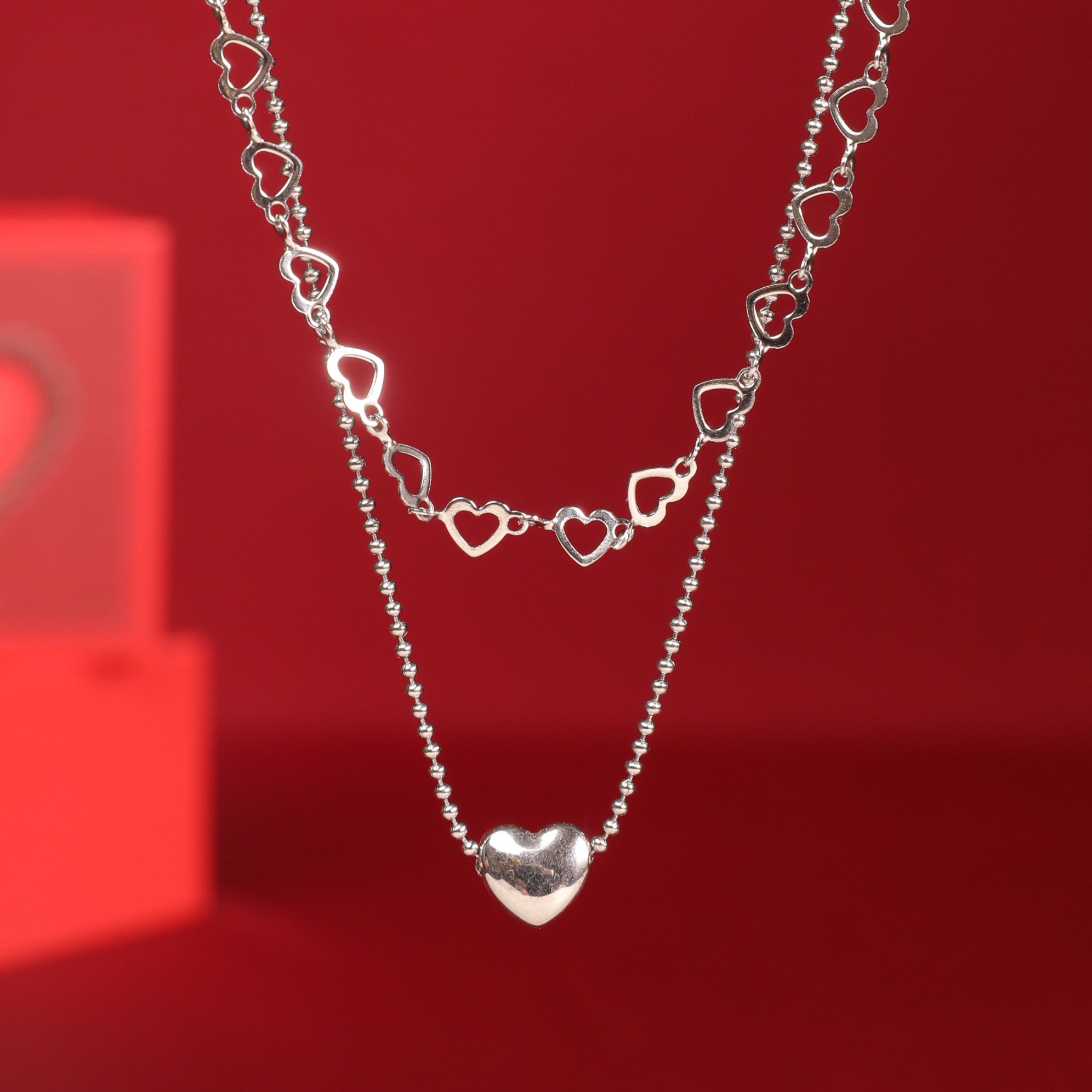 Salty Falling In Love Silver Necklace