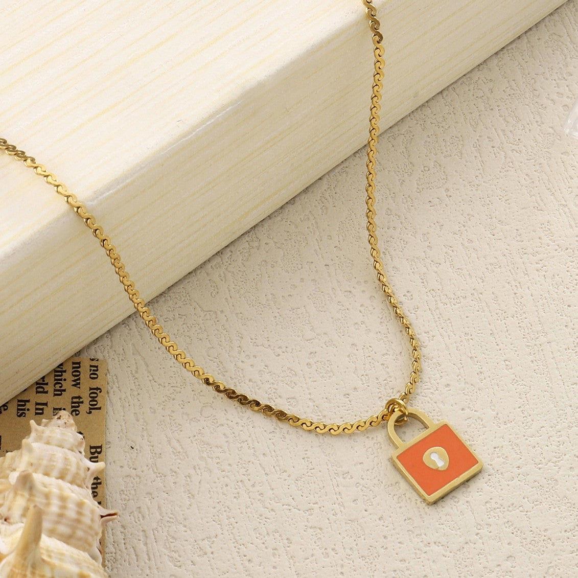 Salty Lock It Gold Necklace