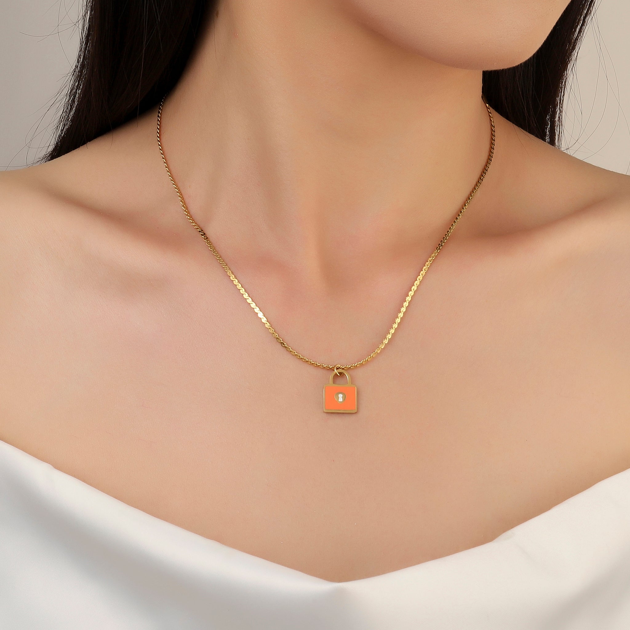 Salty Lock It Gold Necklace