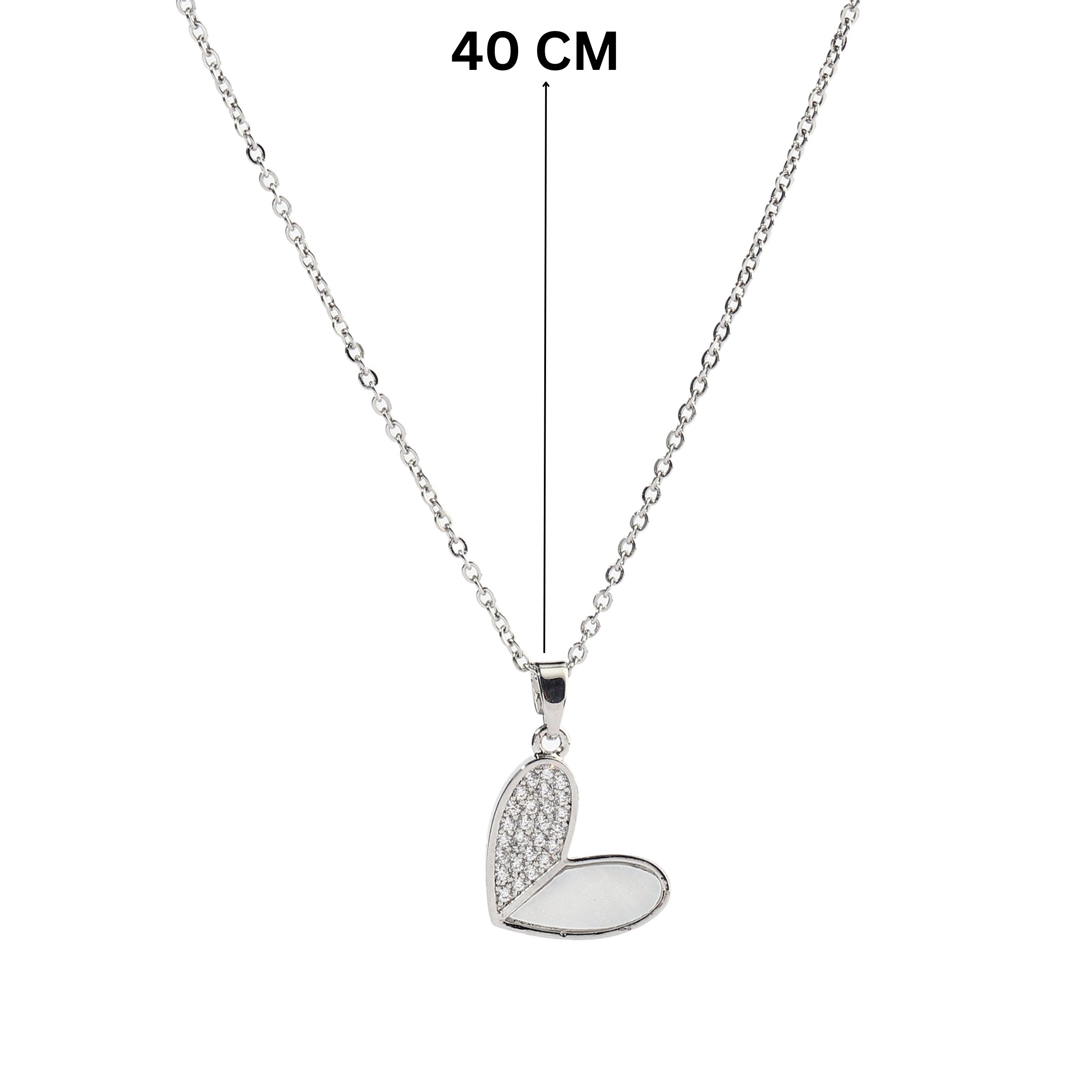 Salty Haley Studded Heart Silver Necklace