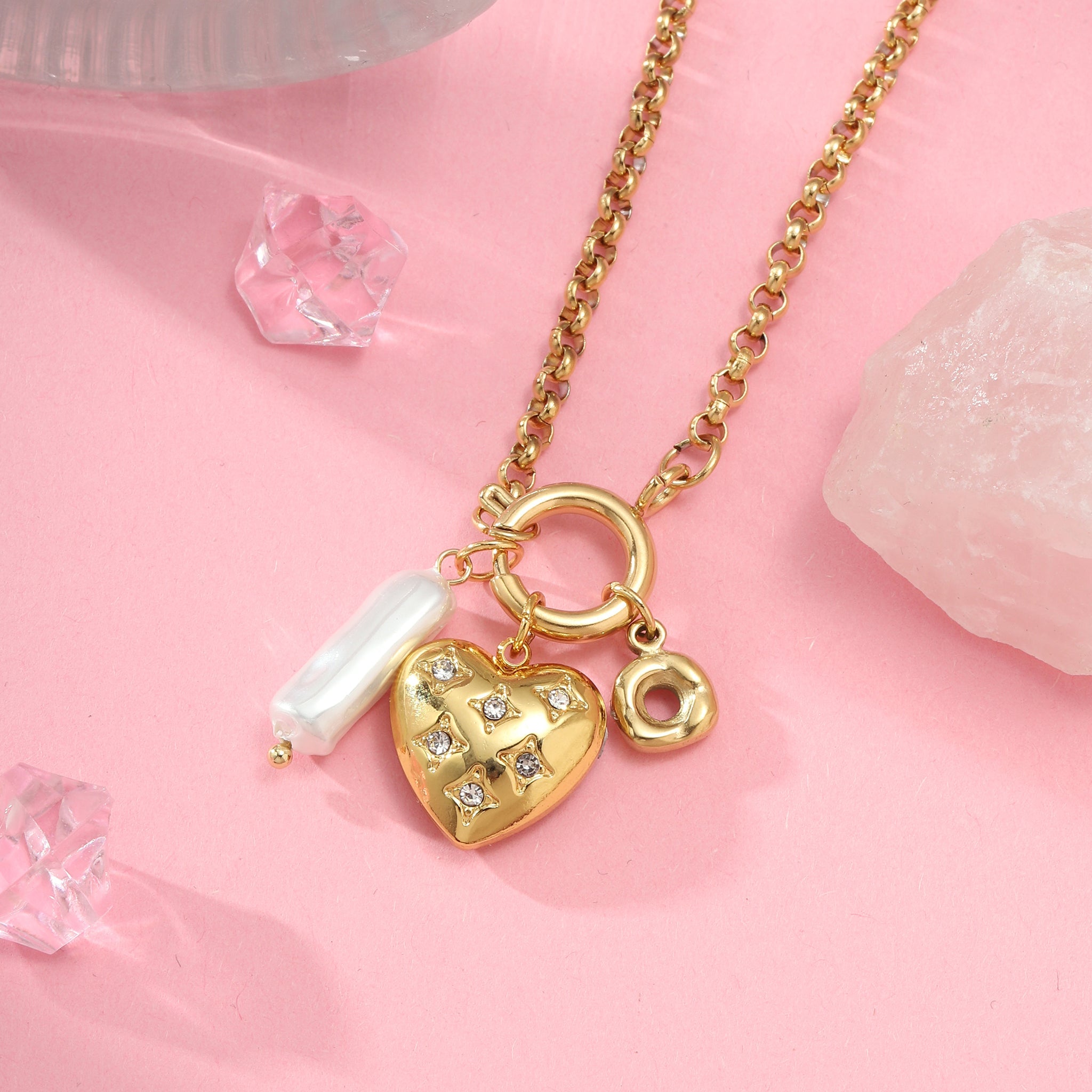 Salty Diamond & Pearl Romance Necklace