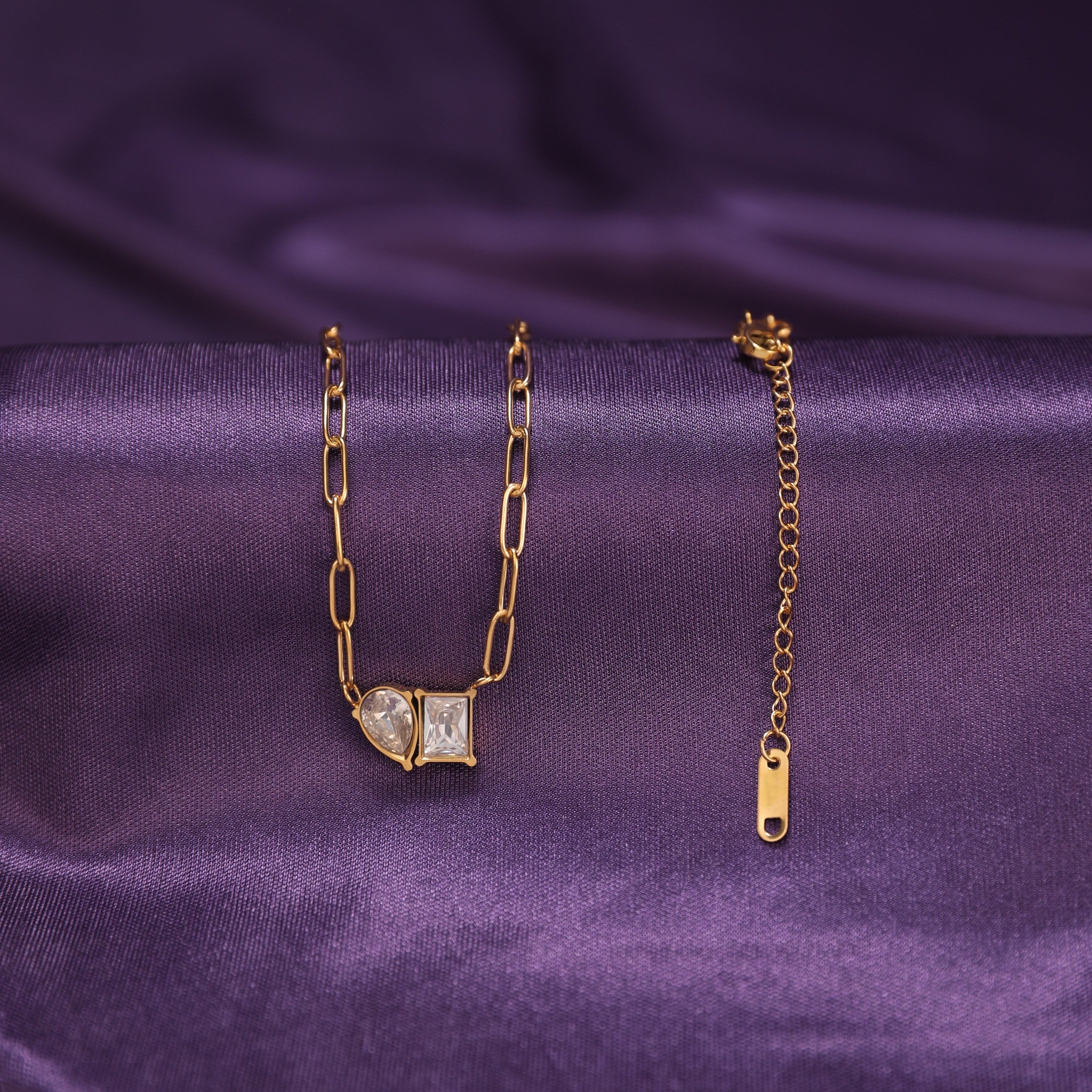 Salty Twin Spark Paperclip Necklace