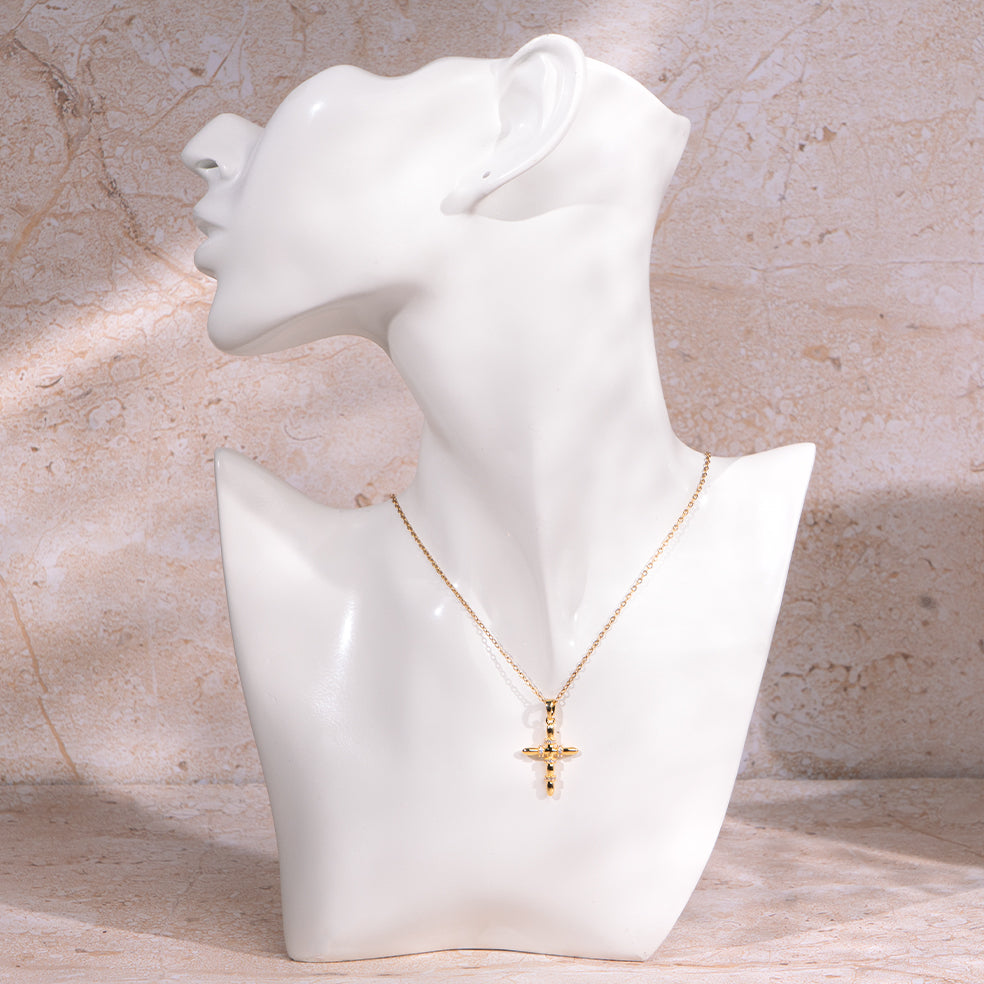 Salty Golden Cross Pendant Necklace