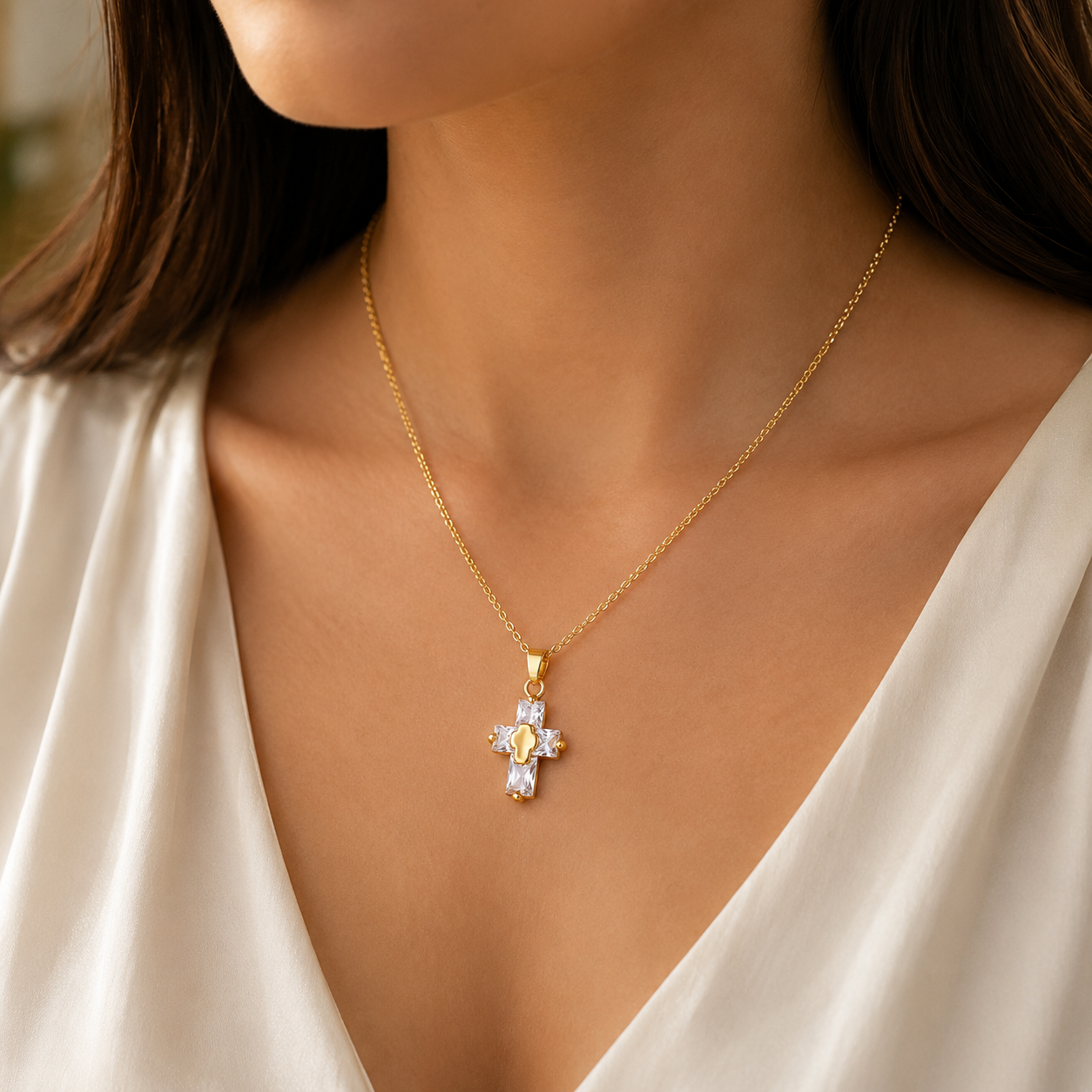Salty Bold Cross Necklace