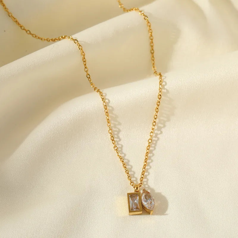 Salty Golden White Stone Necklace