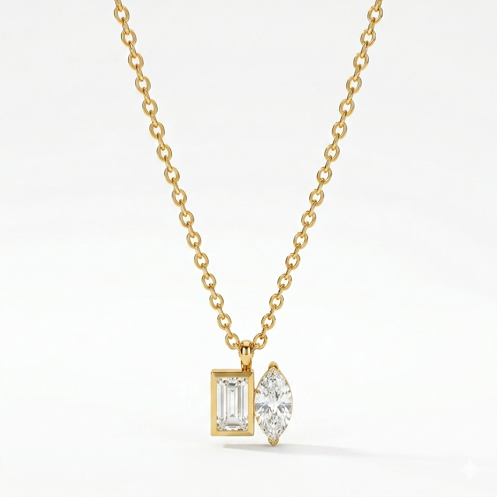Salty Golden White Stone Necklace