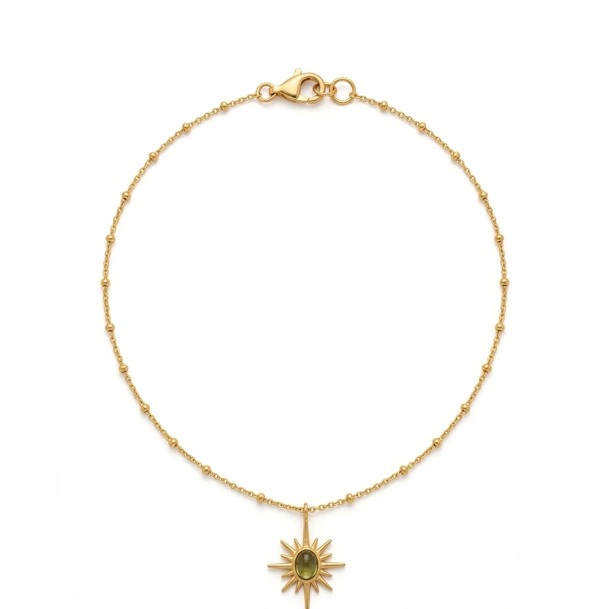 Salty Golden Sunburst Necklace - Green