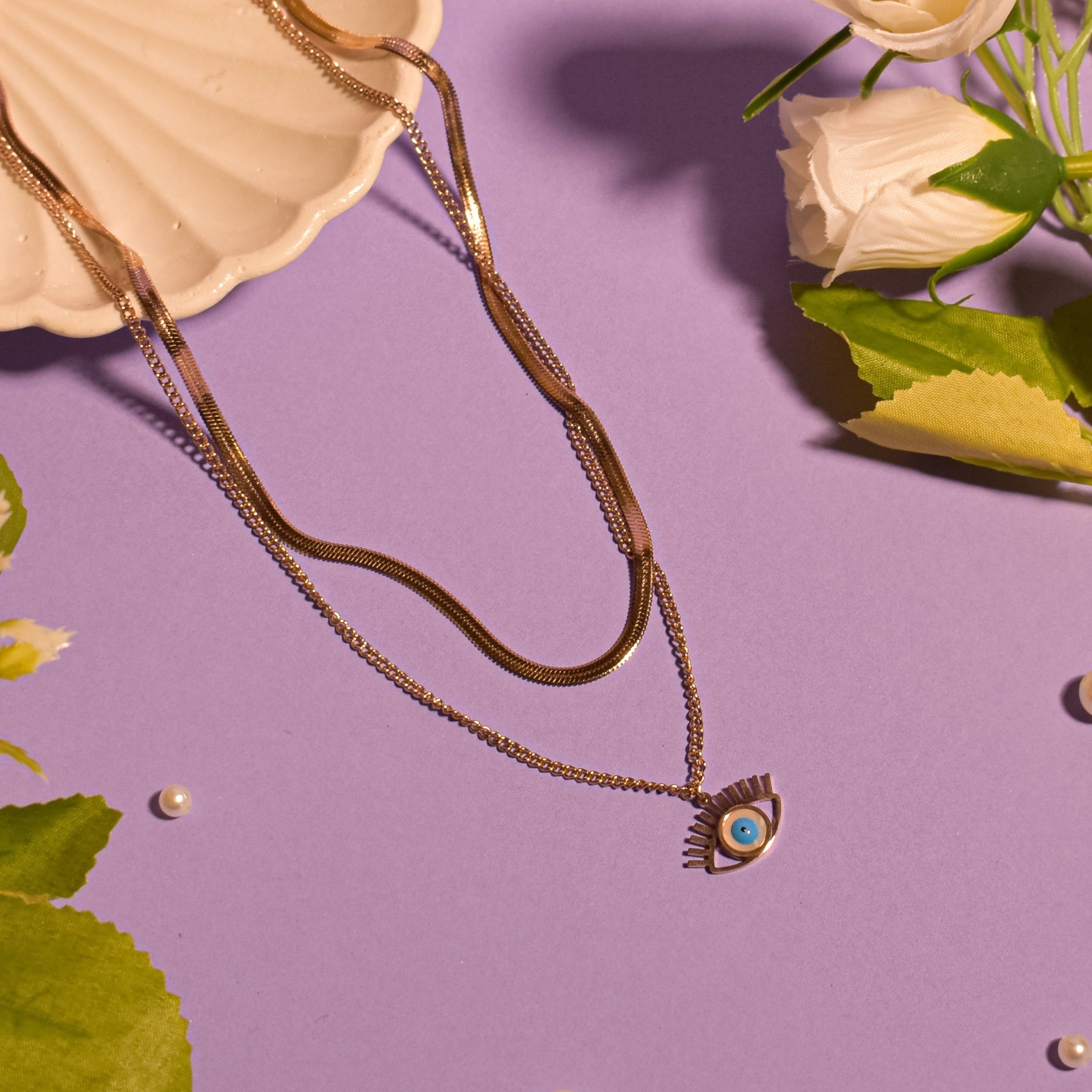 Salty Nyx Evil Eye Necklace - Rose Gold
