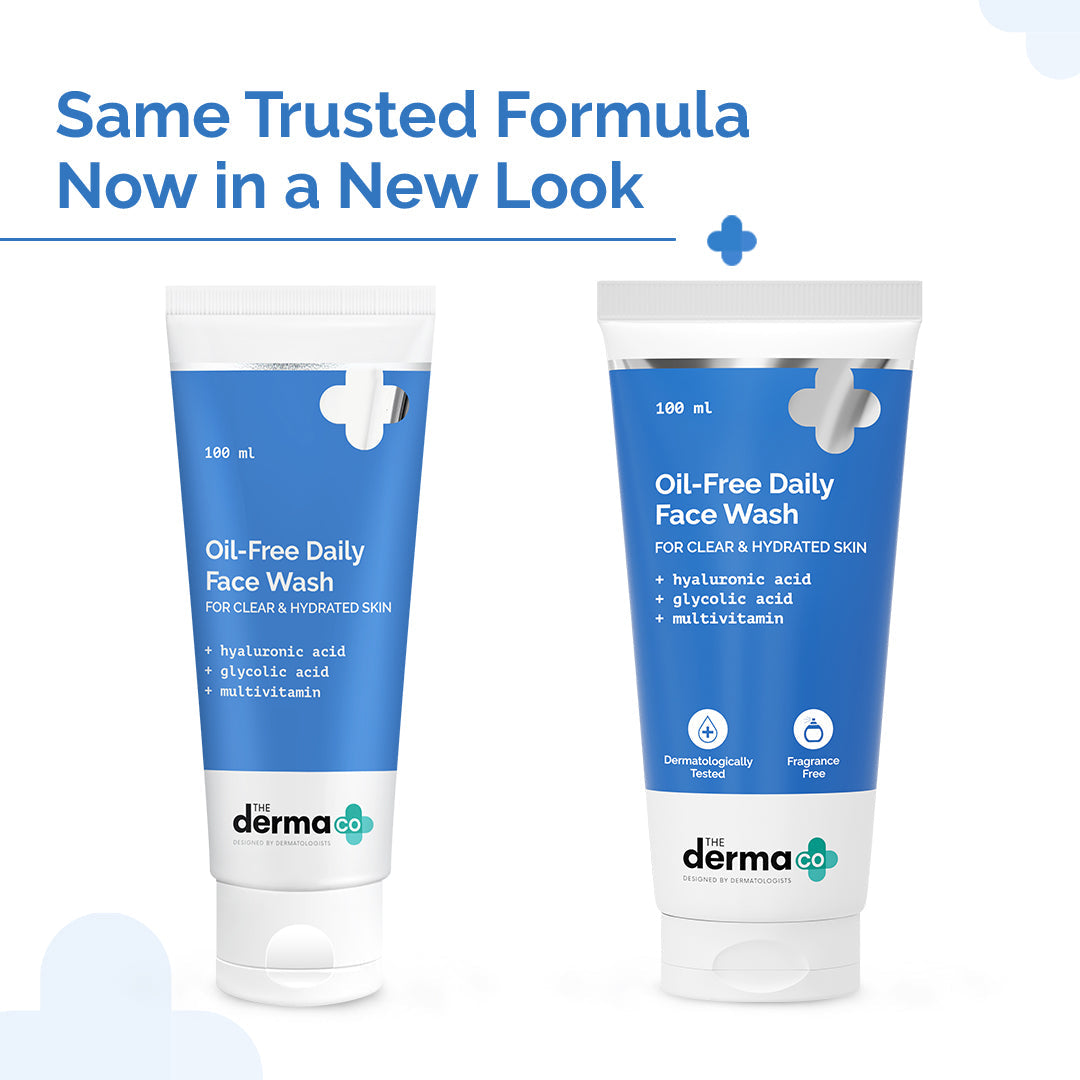 Derma Co Oil-Free Daily Face Wash With Hyaluronic Acid, Glycolic Acid & Multivitamins