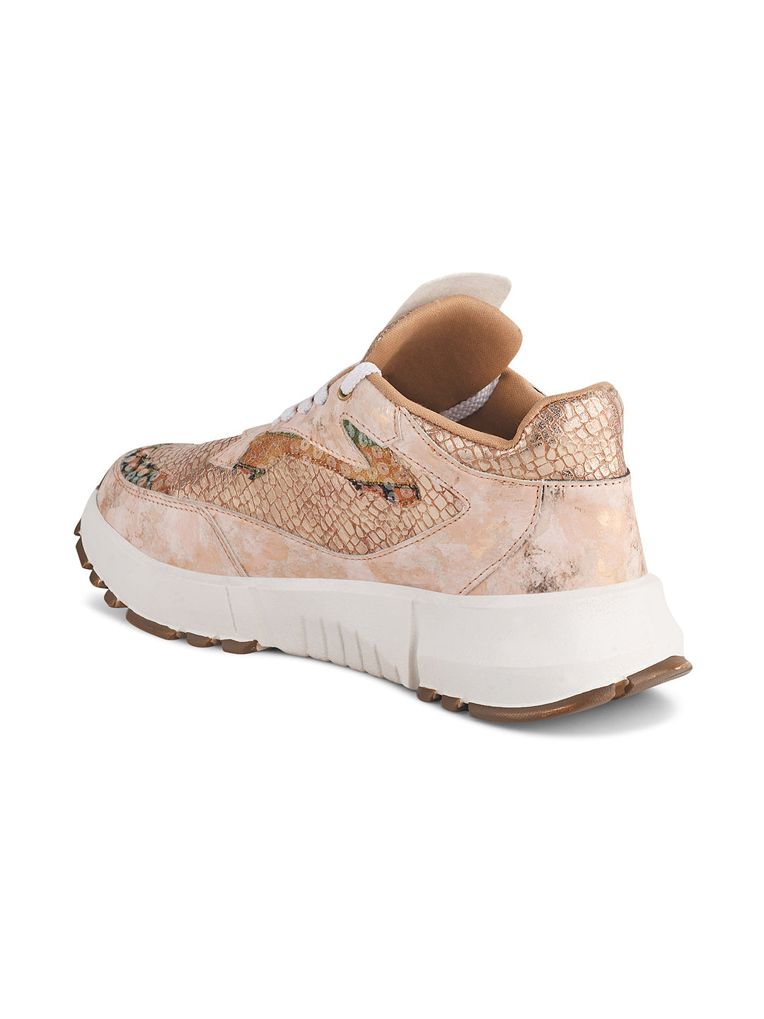 JM Looks Metallic Mesh Chunky Sneakers For Women