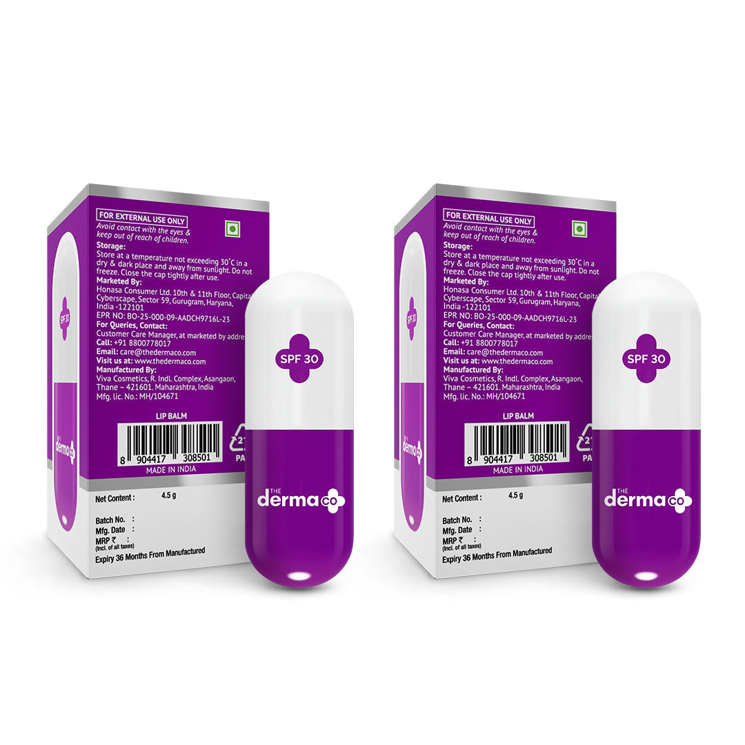 Derma Co 1% Kojic Acid Lip Balm with Alpha Arbutin & Hyaluronic Acid, SPF 30 PA++