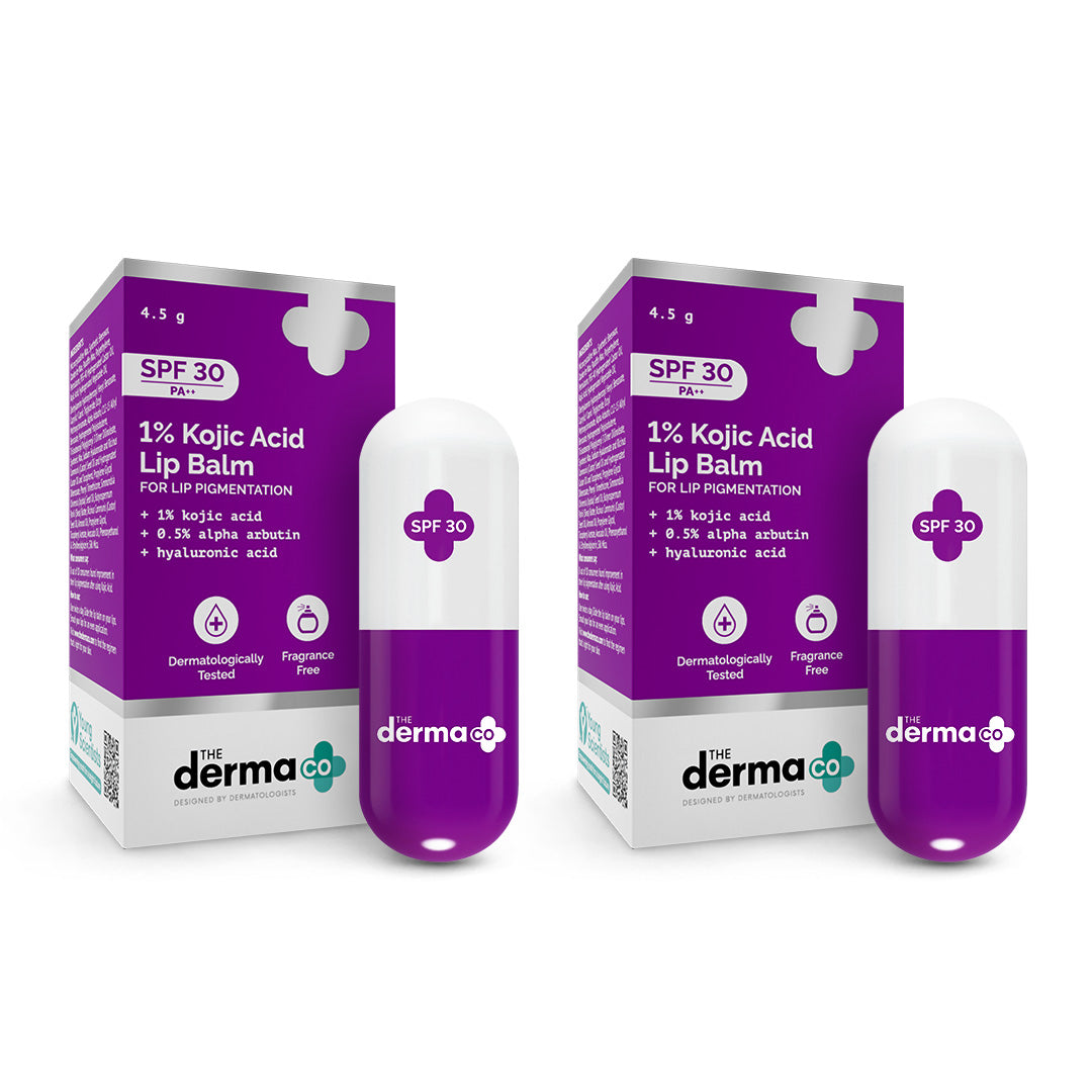 Derma Co 1% Kojic Acid Lip Balm with Alpha Arbutin & Hyaluronic Acid, SPF 30 PA++