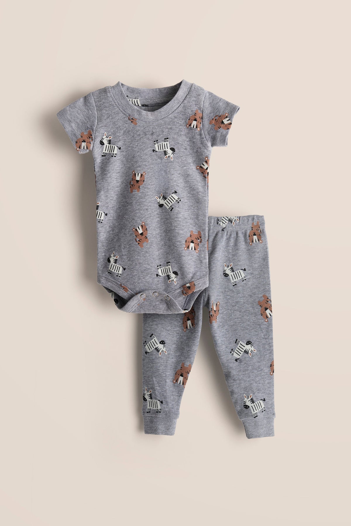 Urbanrac 100% Cotton Onesies and Pant Set - Safari Friends (Grey)