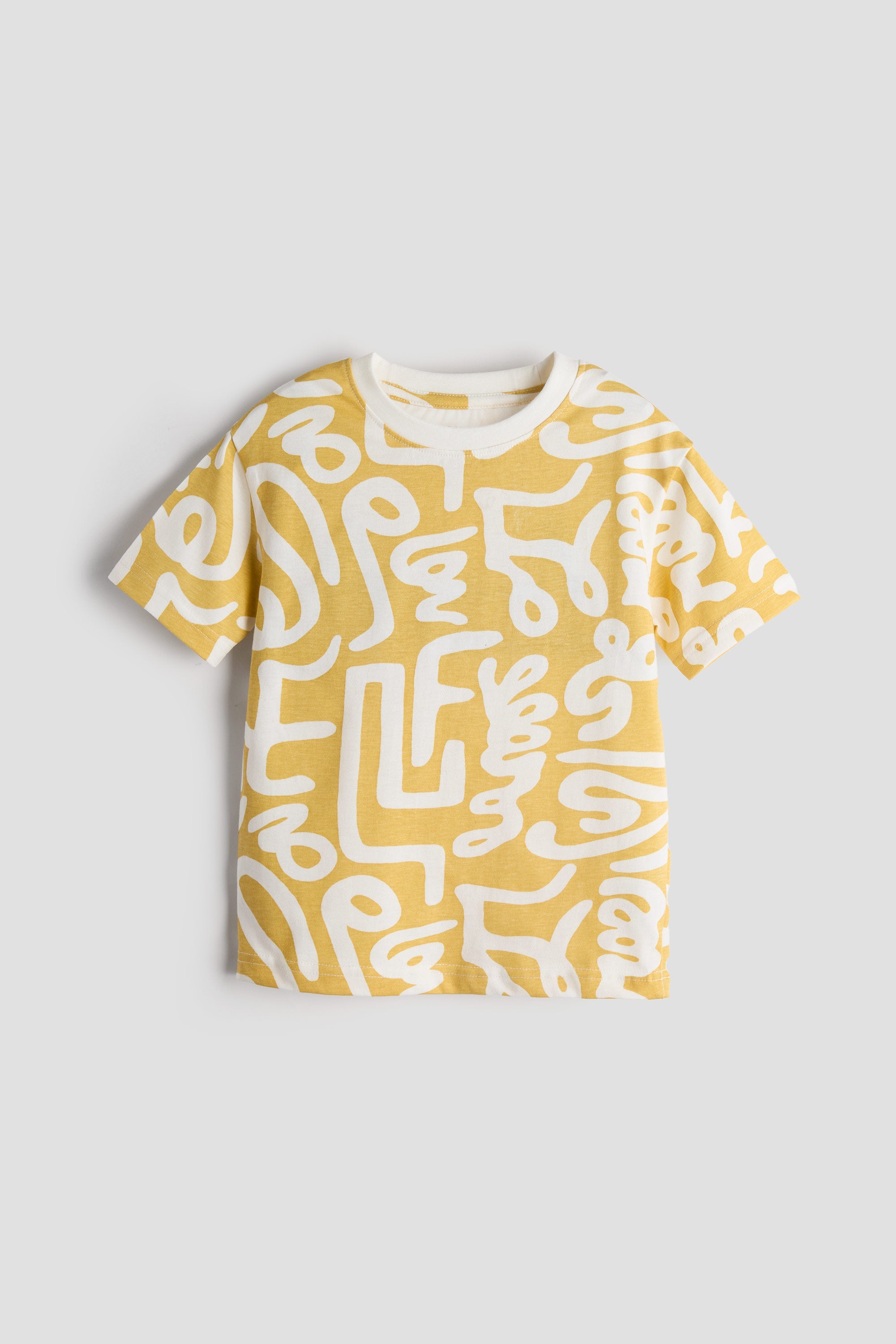 Urbanrac Unisex Graphic T-Shirt - Yellow & White Abstract Print