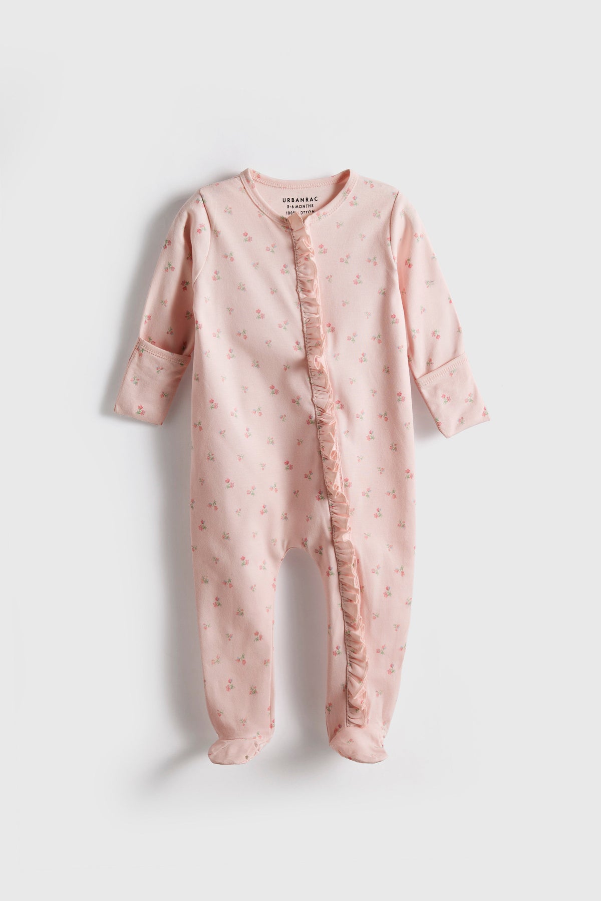 Urbanrac Baby Zip Sleep and Play Footed Sleepwear - Babies Pajamas - Baby Girl - Pink