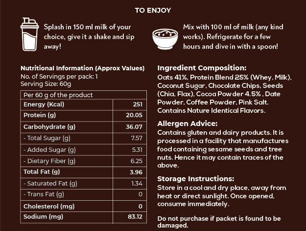 The Snack Company PRO OATS - Pack of 3 (60g)