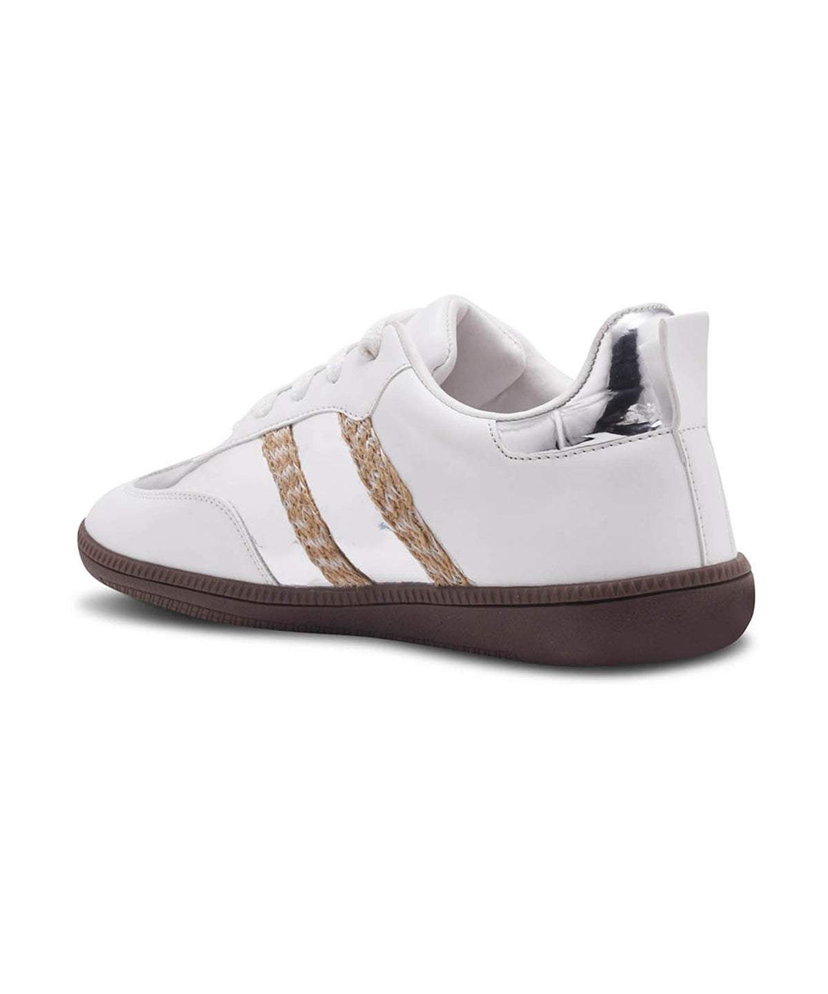 JM Looks Trendy Sneakers with Metallic Panels & Braided Detailing