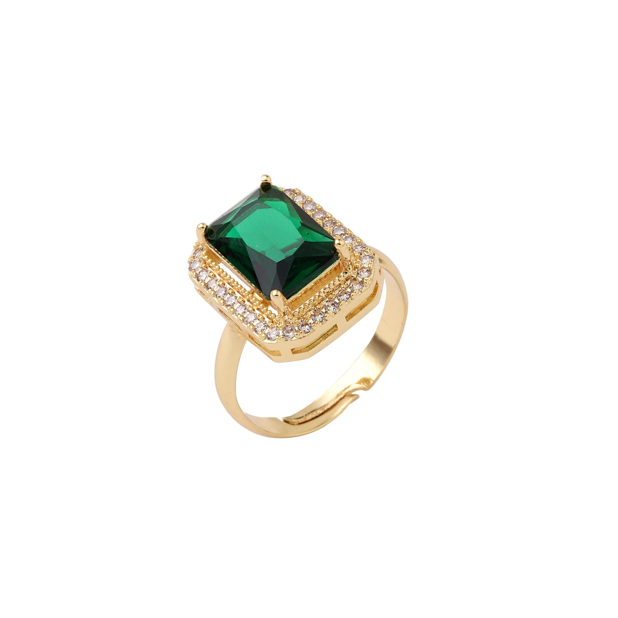 Salty Artemisia Emerald Solitaire Ring