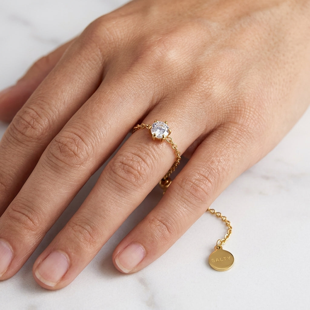 Salty Champagne Self-Love Chain Ring