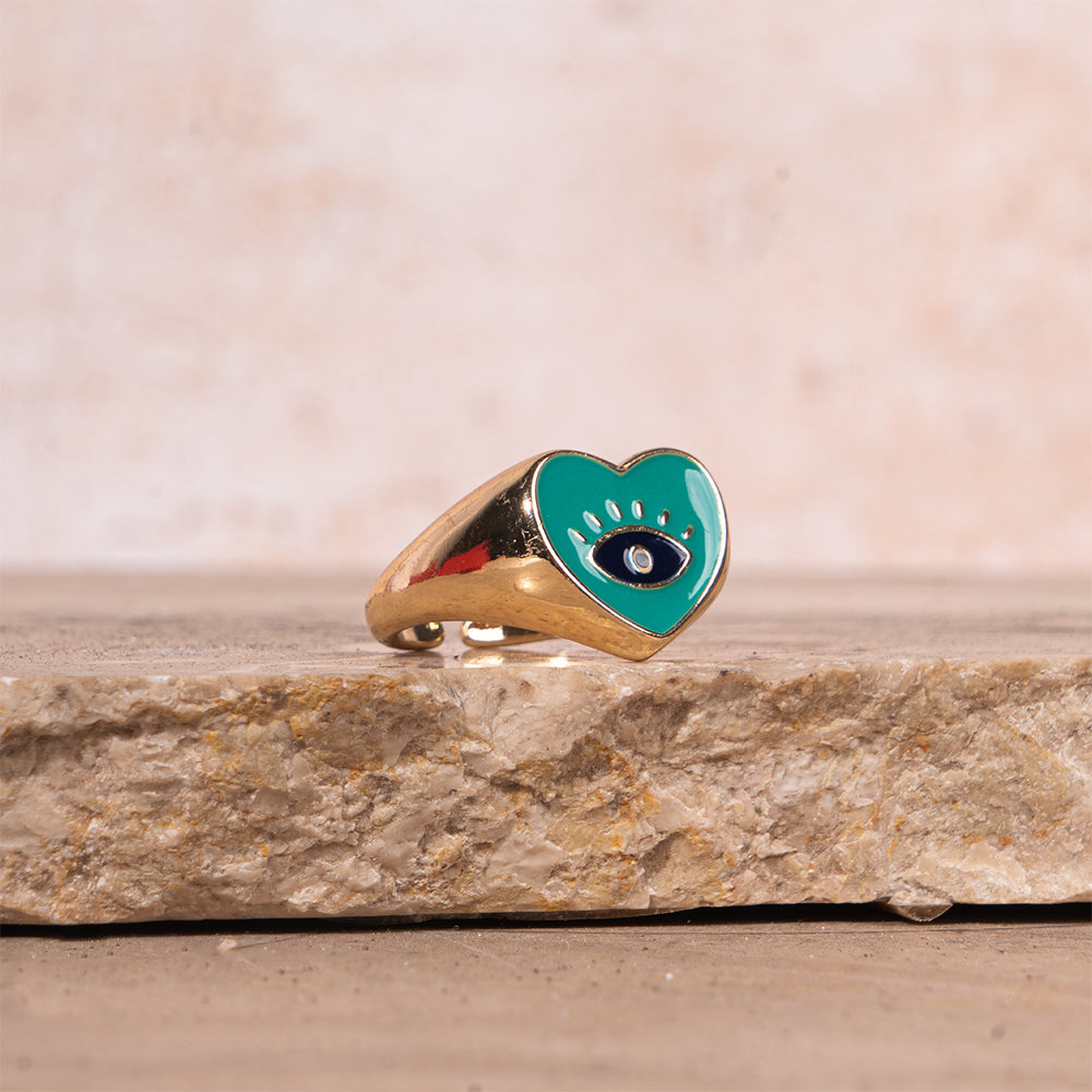 Salty Bella Evil Eye Love Ring`