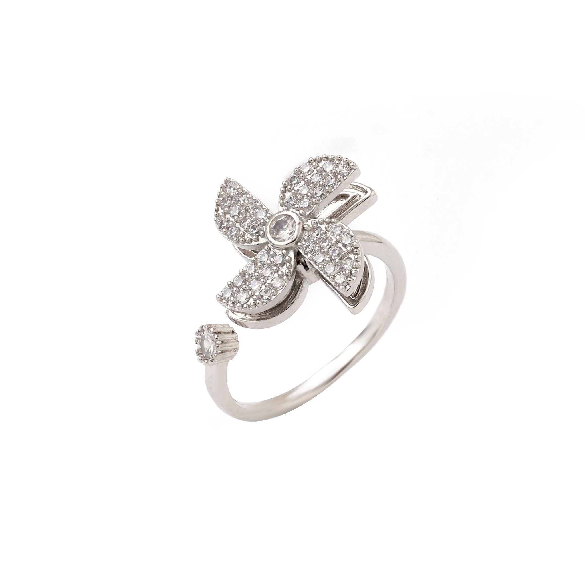 Salty Windy Spinner Crystal Ring