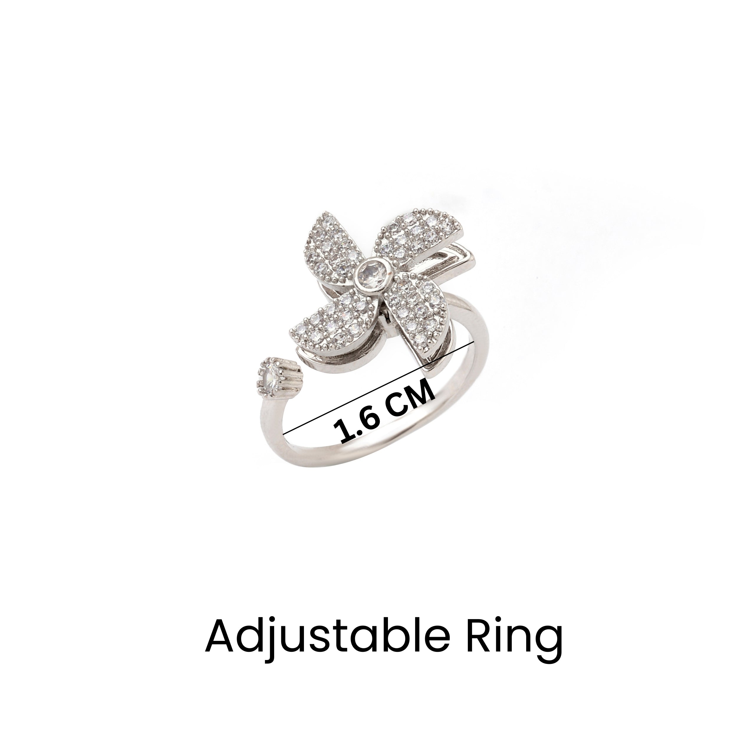 Salty Windy Spinner Crystal Ring