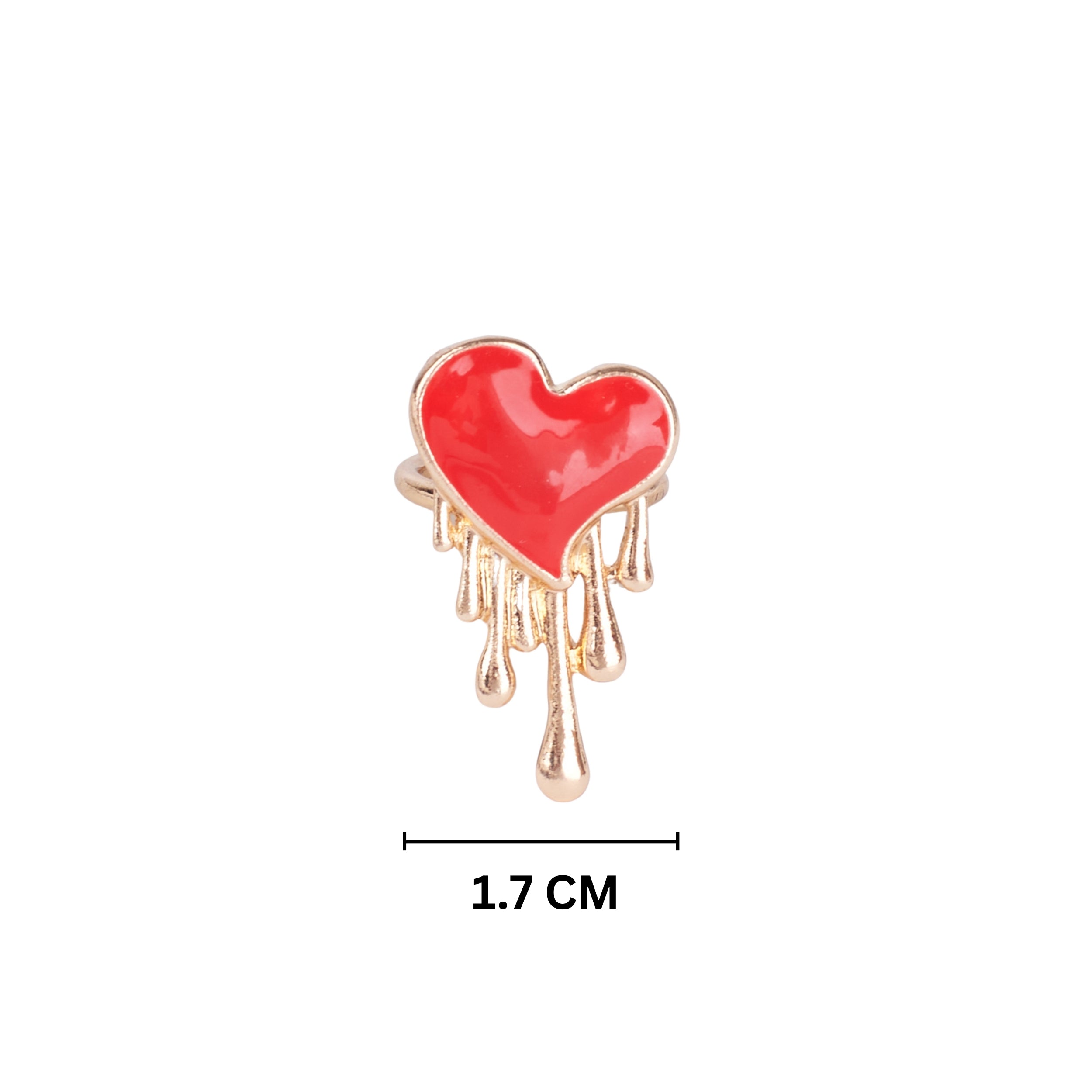 Salty Burning Red Heart Ring