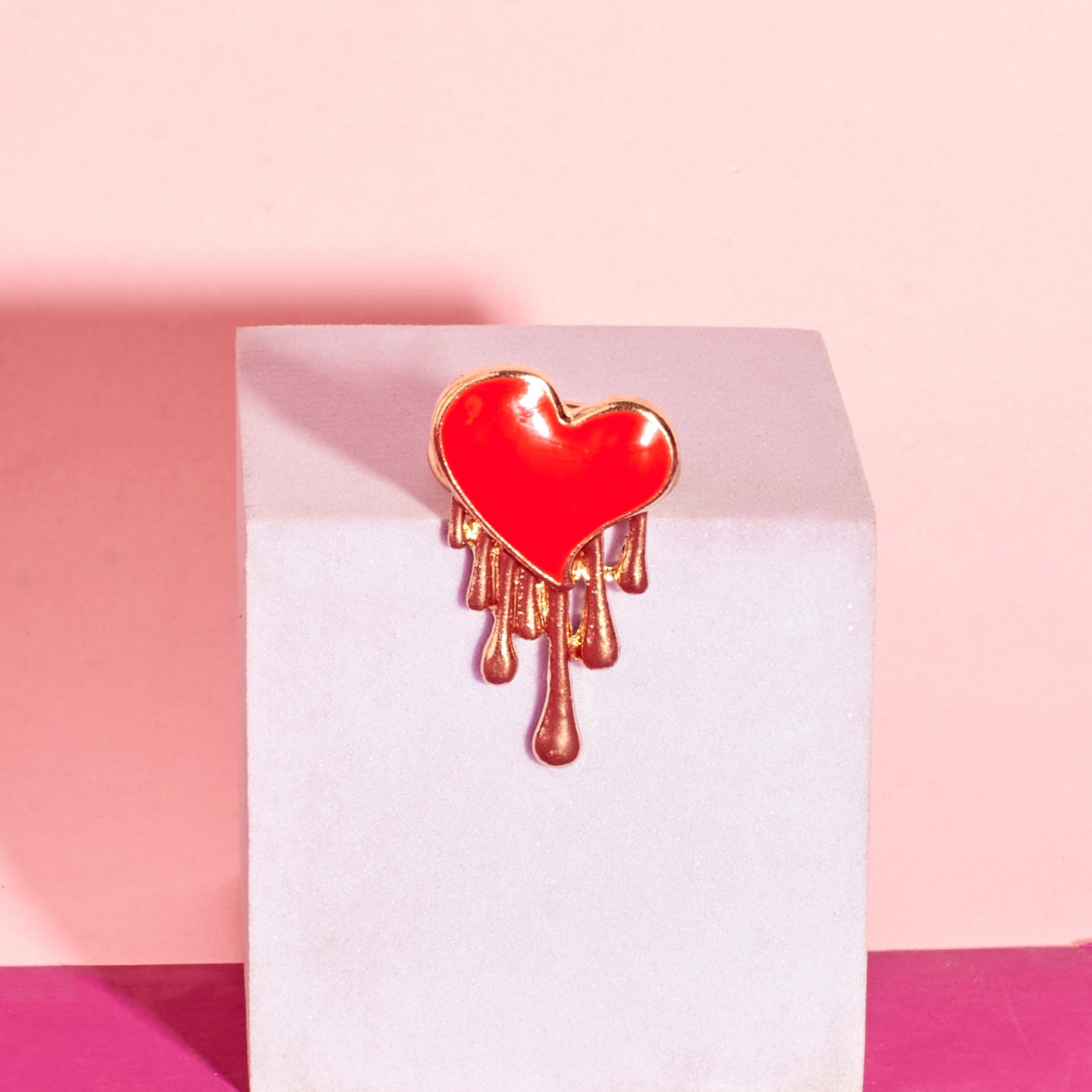 Salty Burning Red Heart Ring