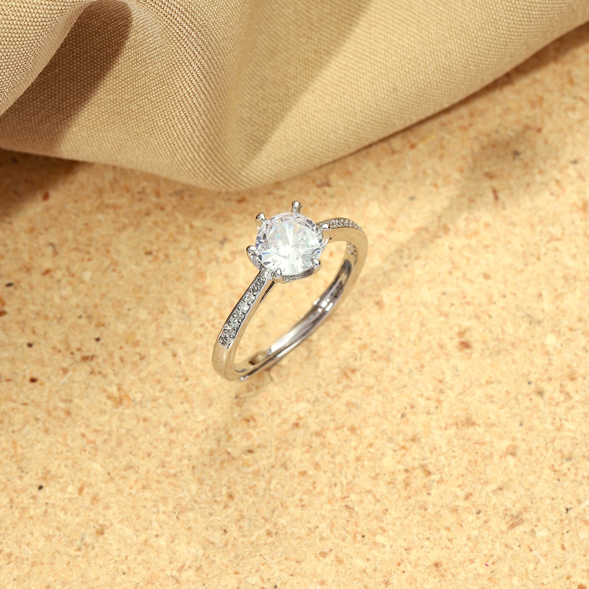 Salty Luster Silver Promise Ring