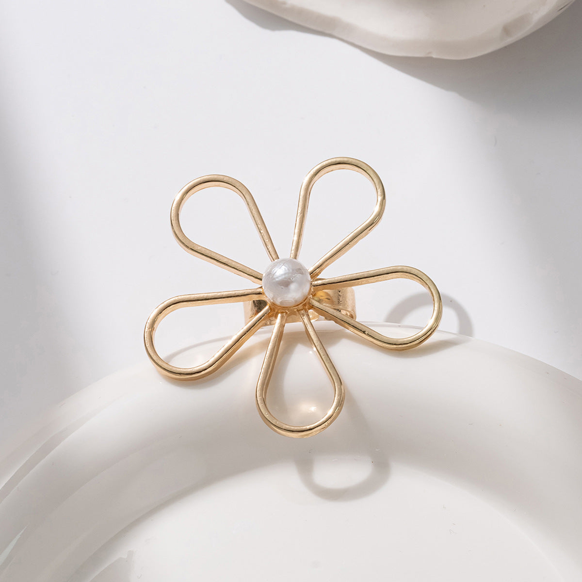 Salty Golden Bloom Pearl Ring