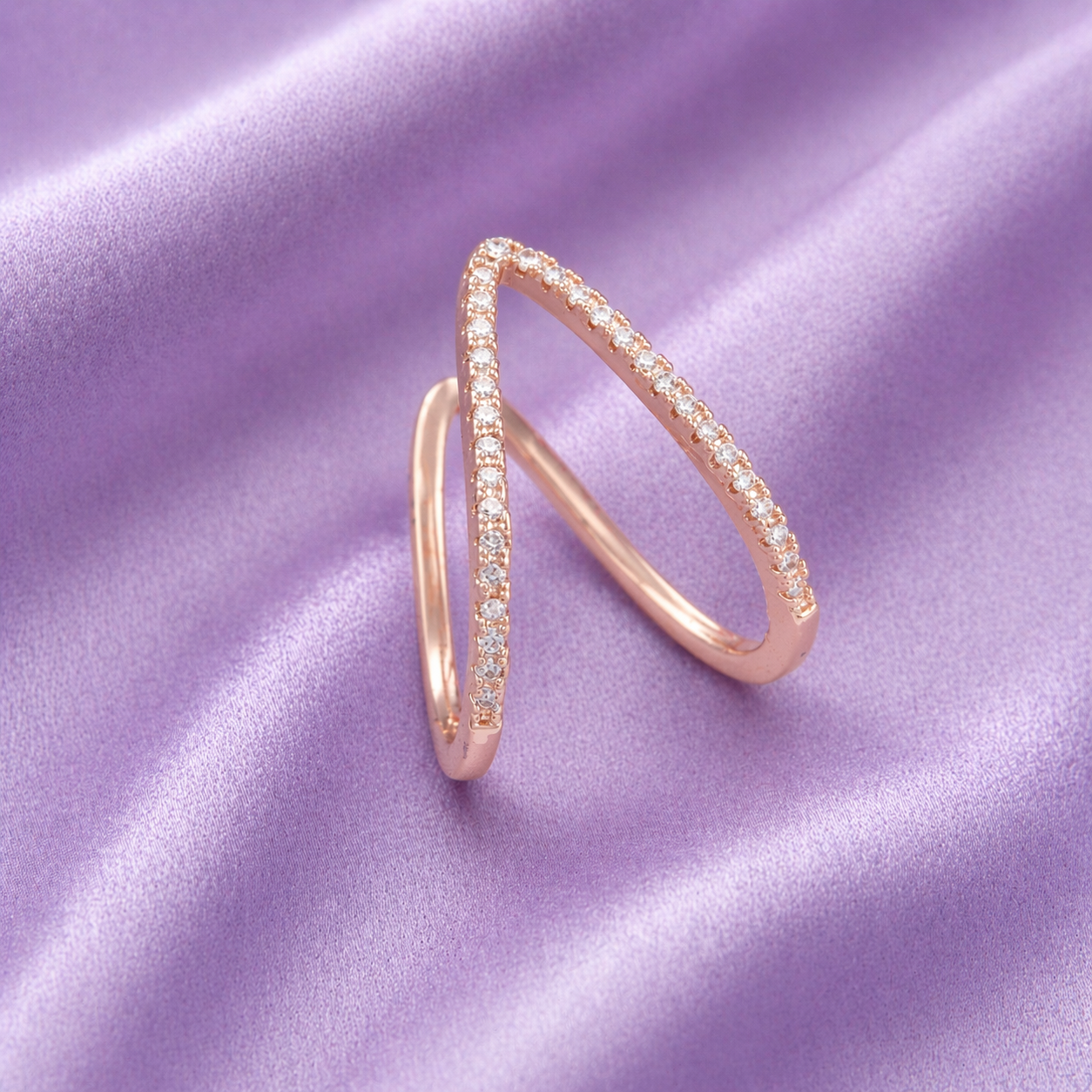 Salty Minimalist V-Curved Ring