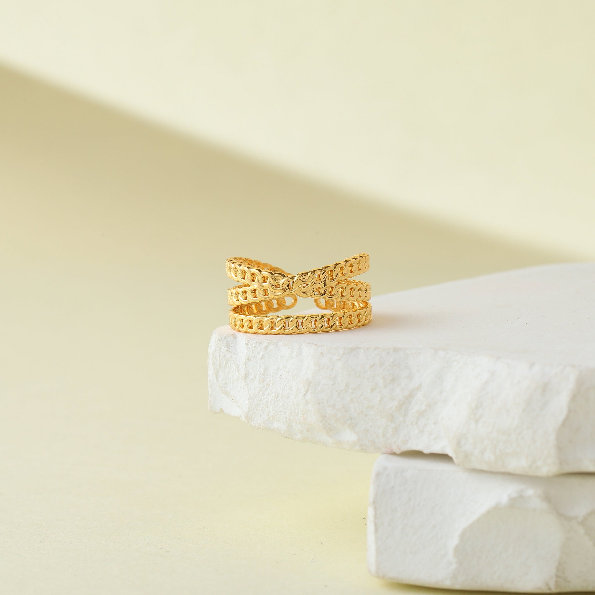 Salty Golden Link Duo Ring