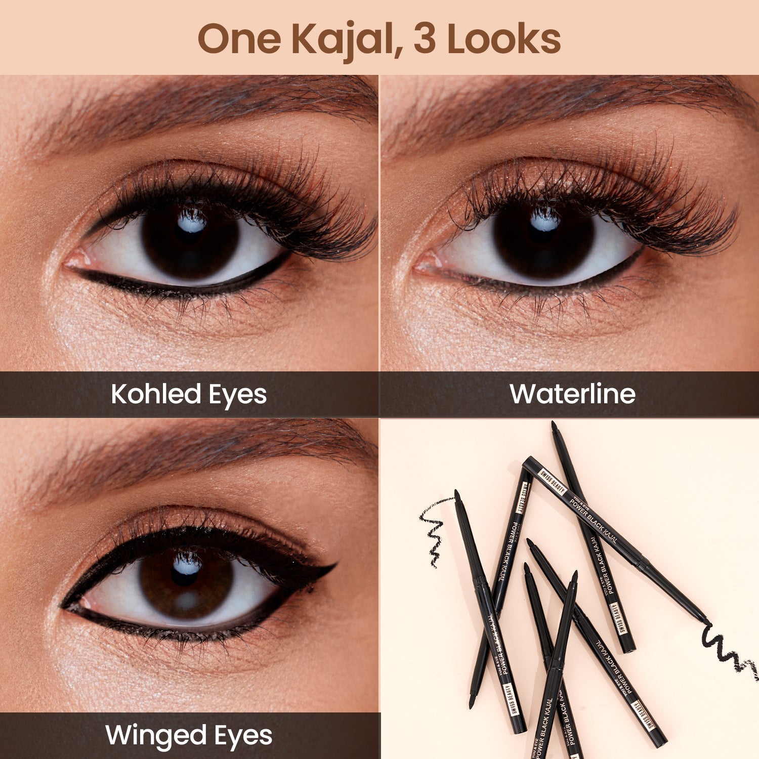 Swiss Beauty You & Eye Power Black Kajal - Black