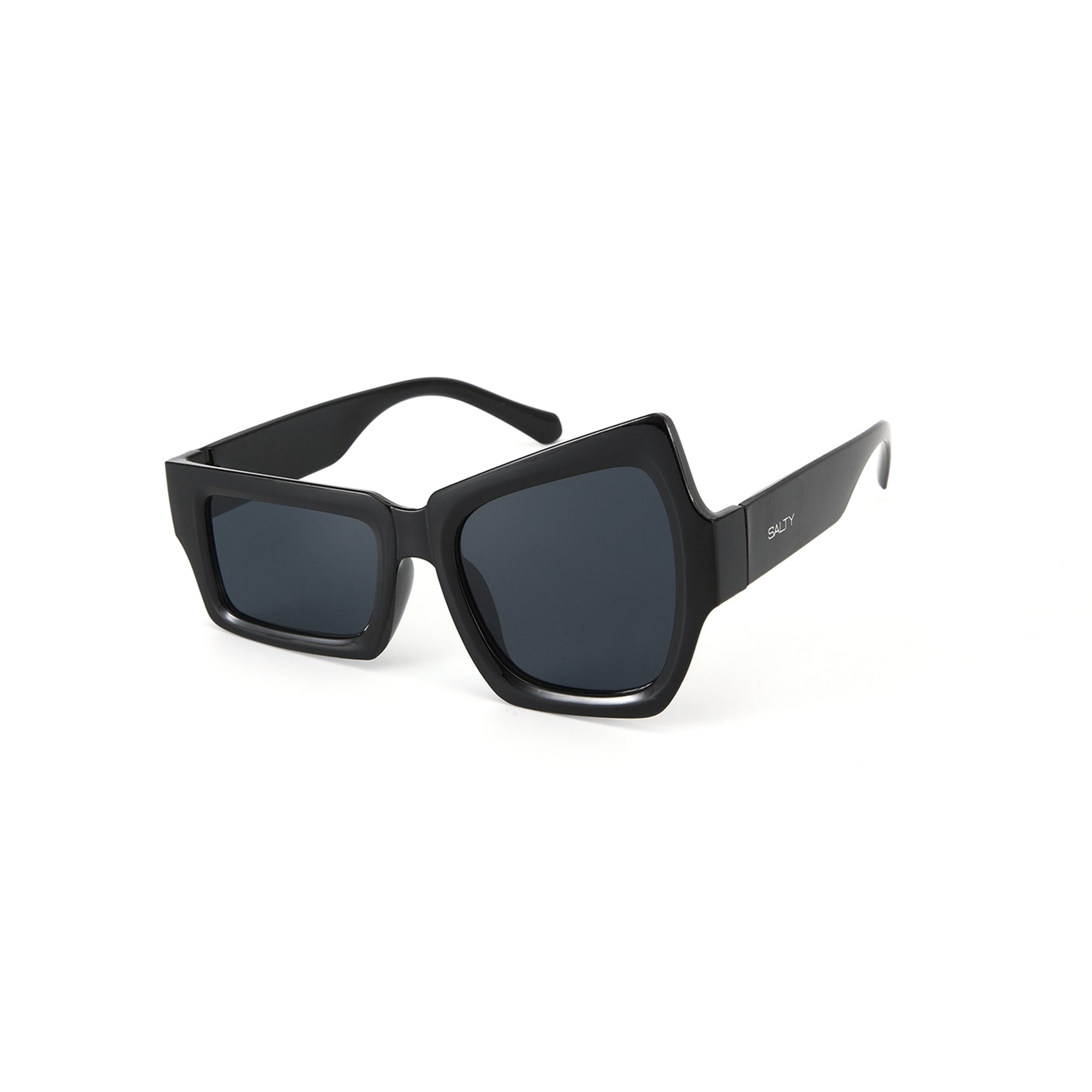 Salty Raised Eyebrow Monochrome UV400 Protection Black Sunglasses