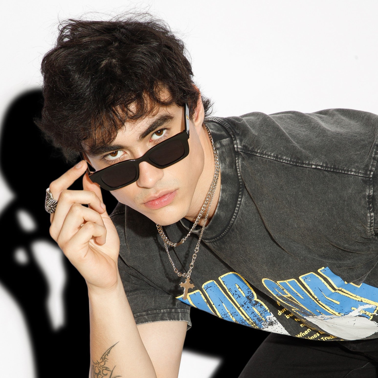 Salty Statement Rectangular Black UV Protection Sunglasses