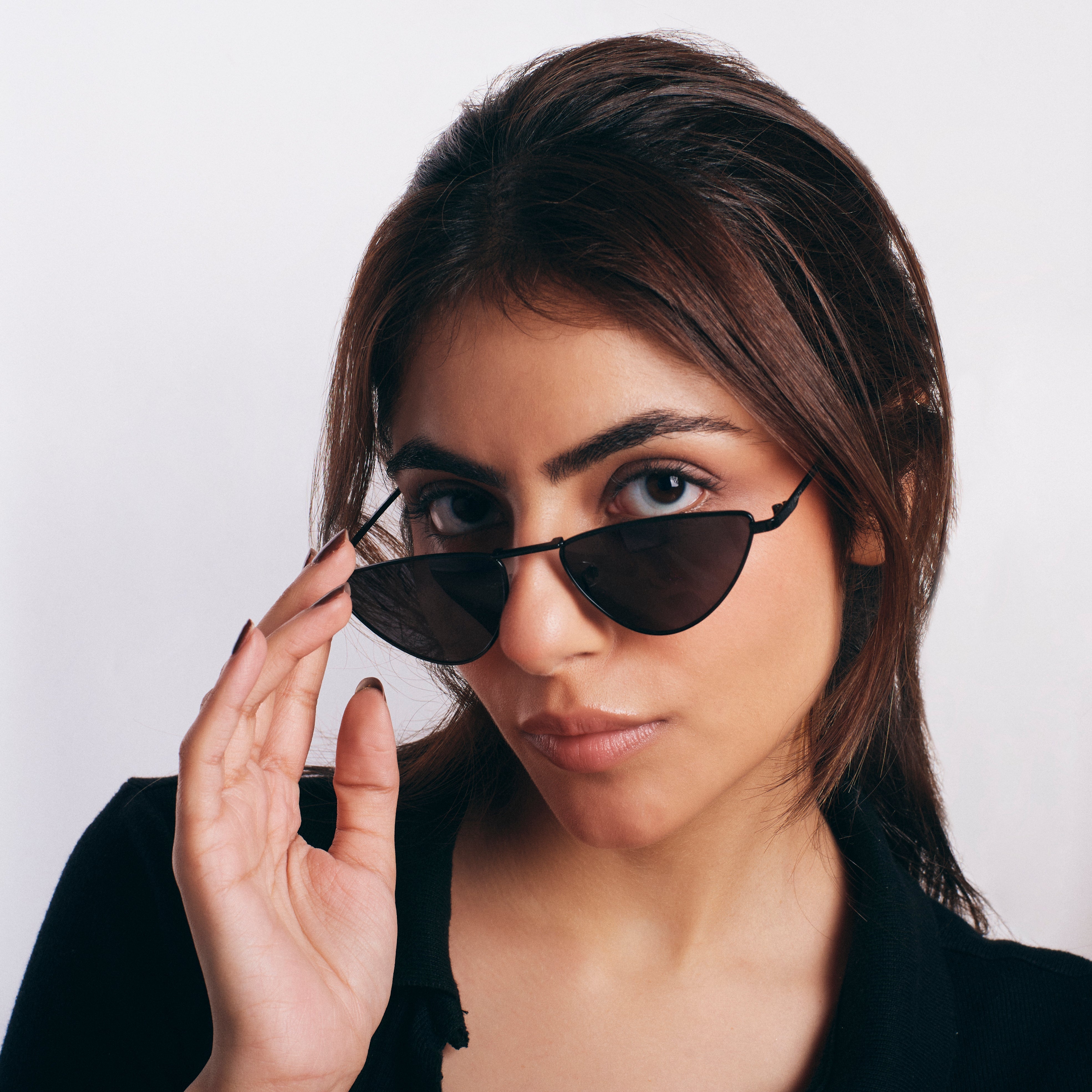 Salty Blacktop Cat Eye Sunglasses - Black