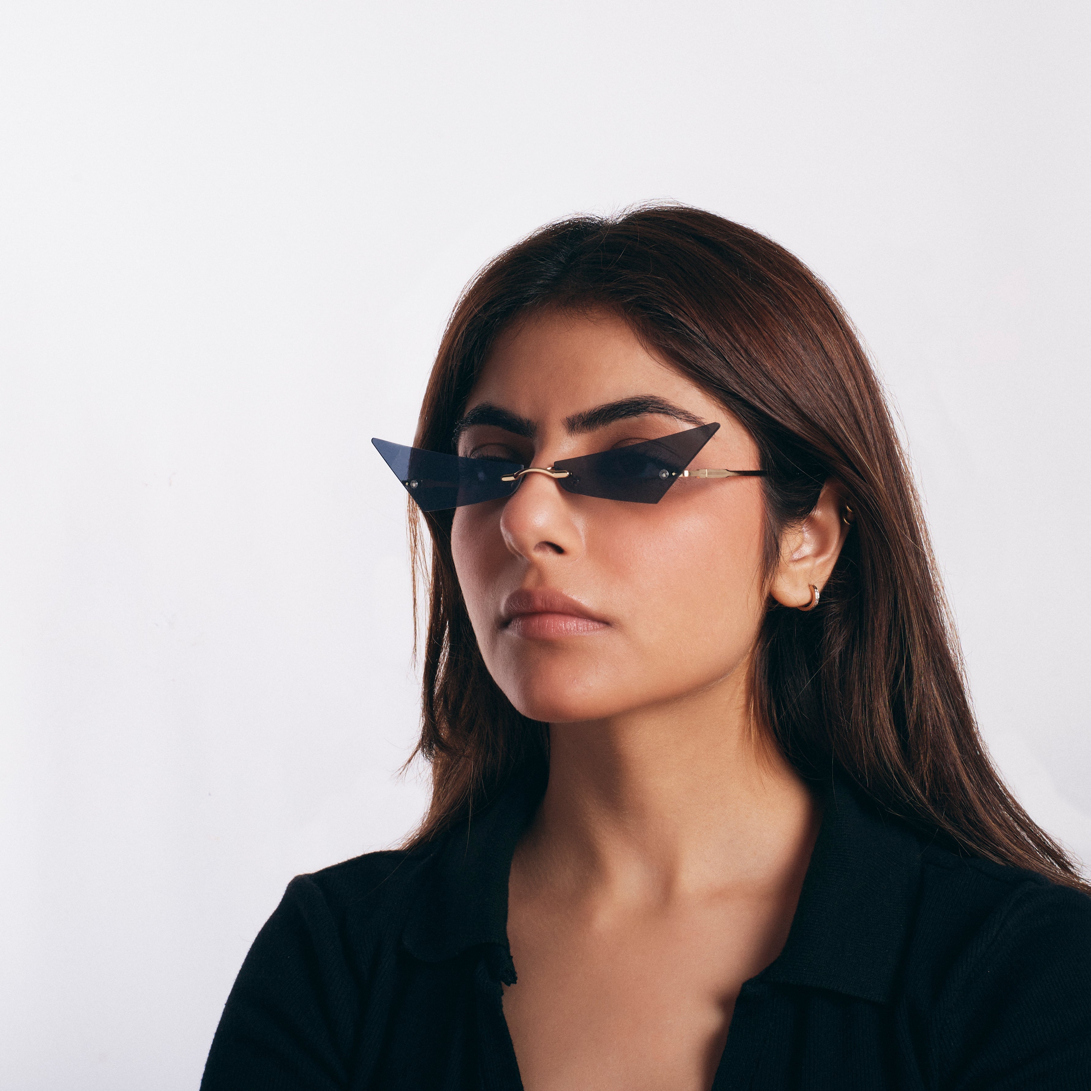 Salty Rimless Cat Eye Sunglasses
