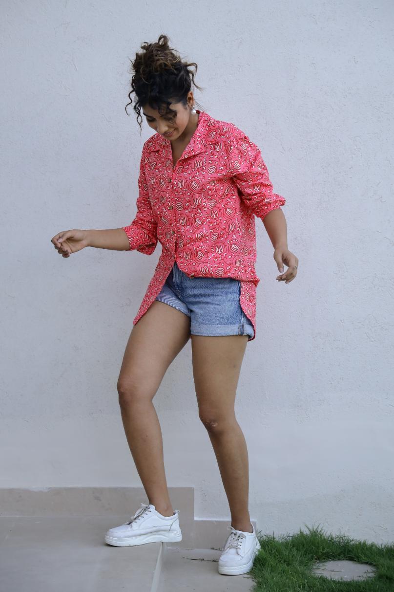Label Flavia Women's Garden Print Shirt - Nature-Inspired & Stylish