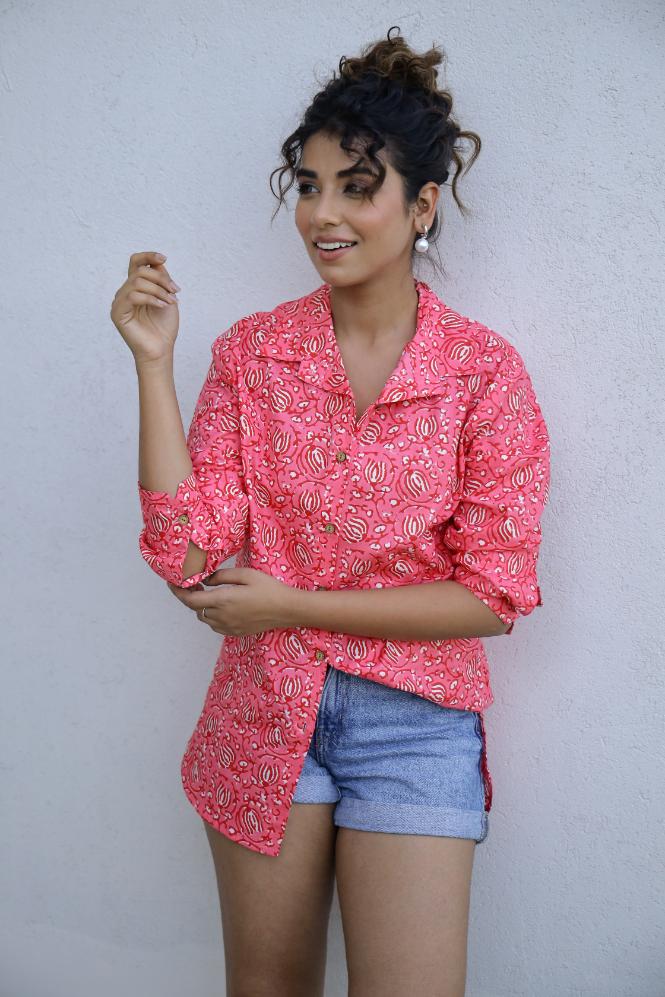 Label Flavia Women's Garden Print Shirt - Nature-Inspired & Stylish