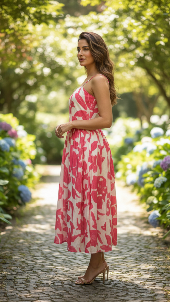 Label Flavia The Abstract Petal Print Camisole Dress