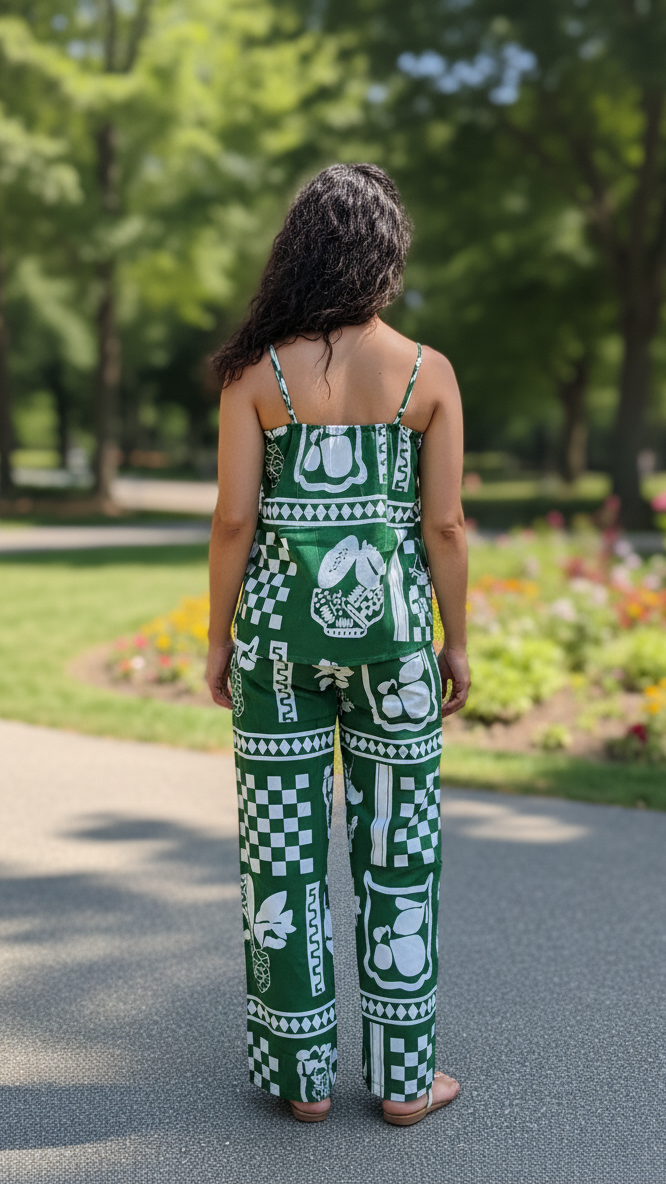Label Flavia Tropical Green Printed Co-ord Set
