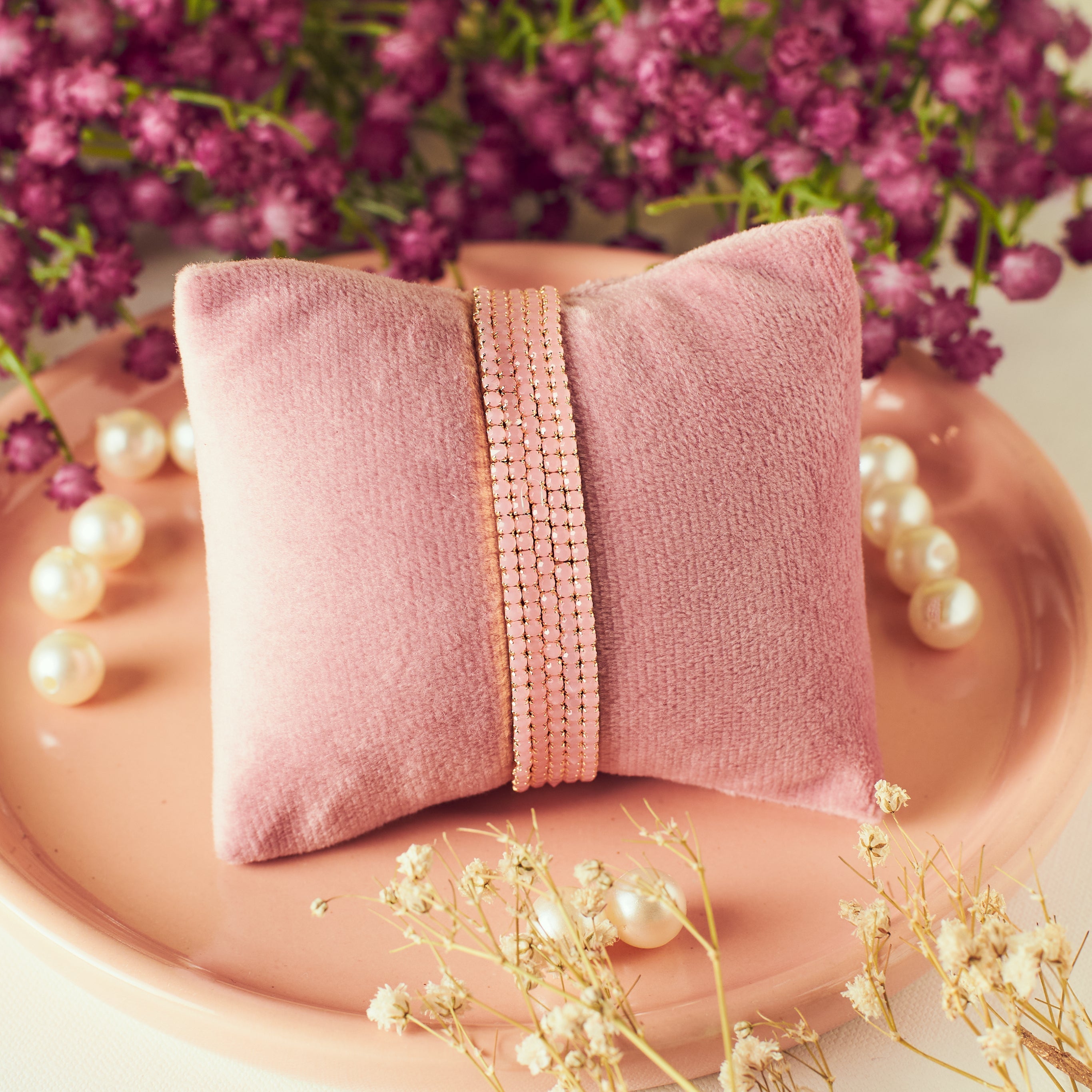 Salty Pink Champagne Stretchable Bands (Set of 5)