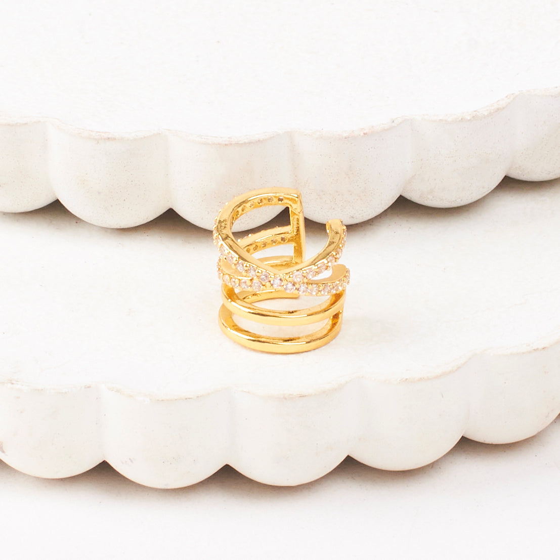 Salty Nova Golden Cuff Earrings