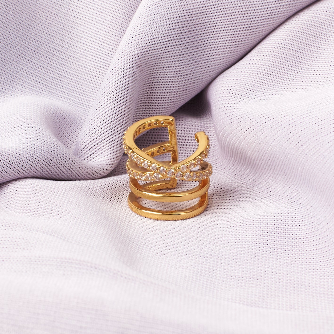Salty Nova Golden Cuff Earrings