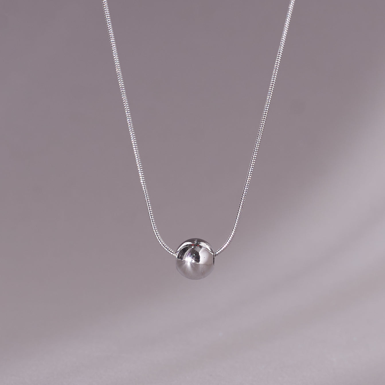 Salty Minimal Ball Necklace